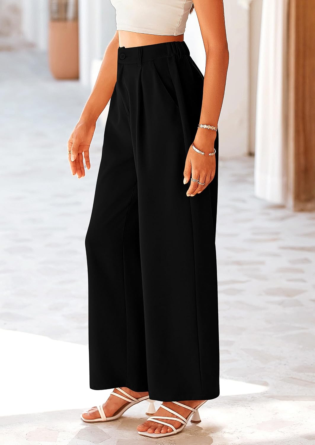 Thumbnail 4 de PRETTYGARDEN Women’s Wide Leg Pants — High-Waisted Business Casual Palazzo Work Trousers with Pockets