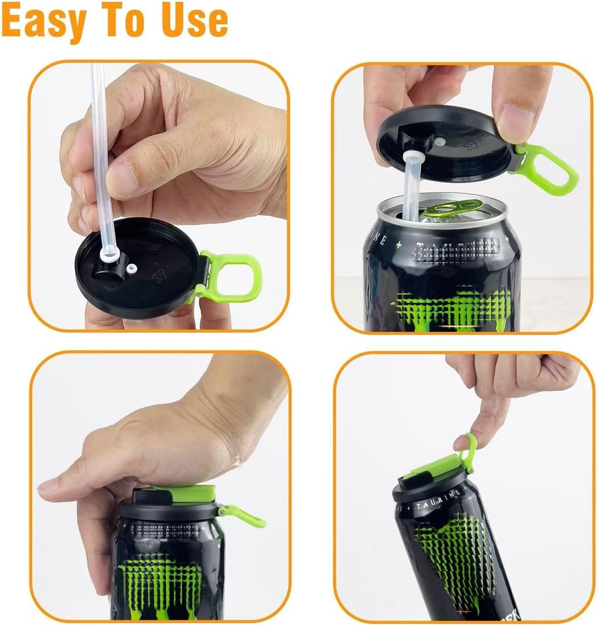 Detalle de DIPESI K01 Soda Can Lids with Straws for Standard 12 oz and 16 oz Cans