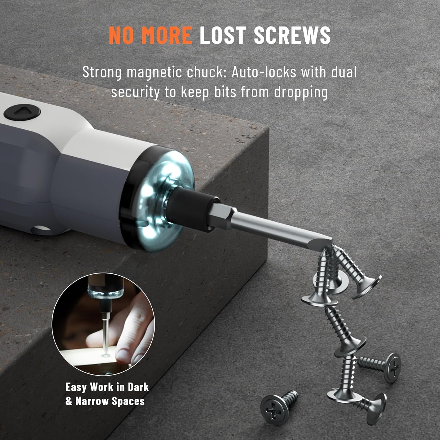 Thumbnail 5 de KATERK Cordless Electric Screwdriver: USB-C Rechargeable, LED Light & 12 Magnetic Bits