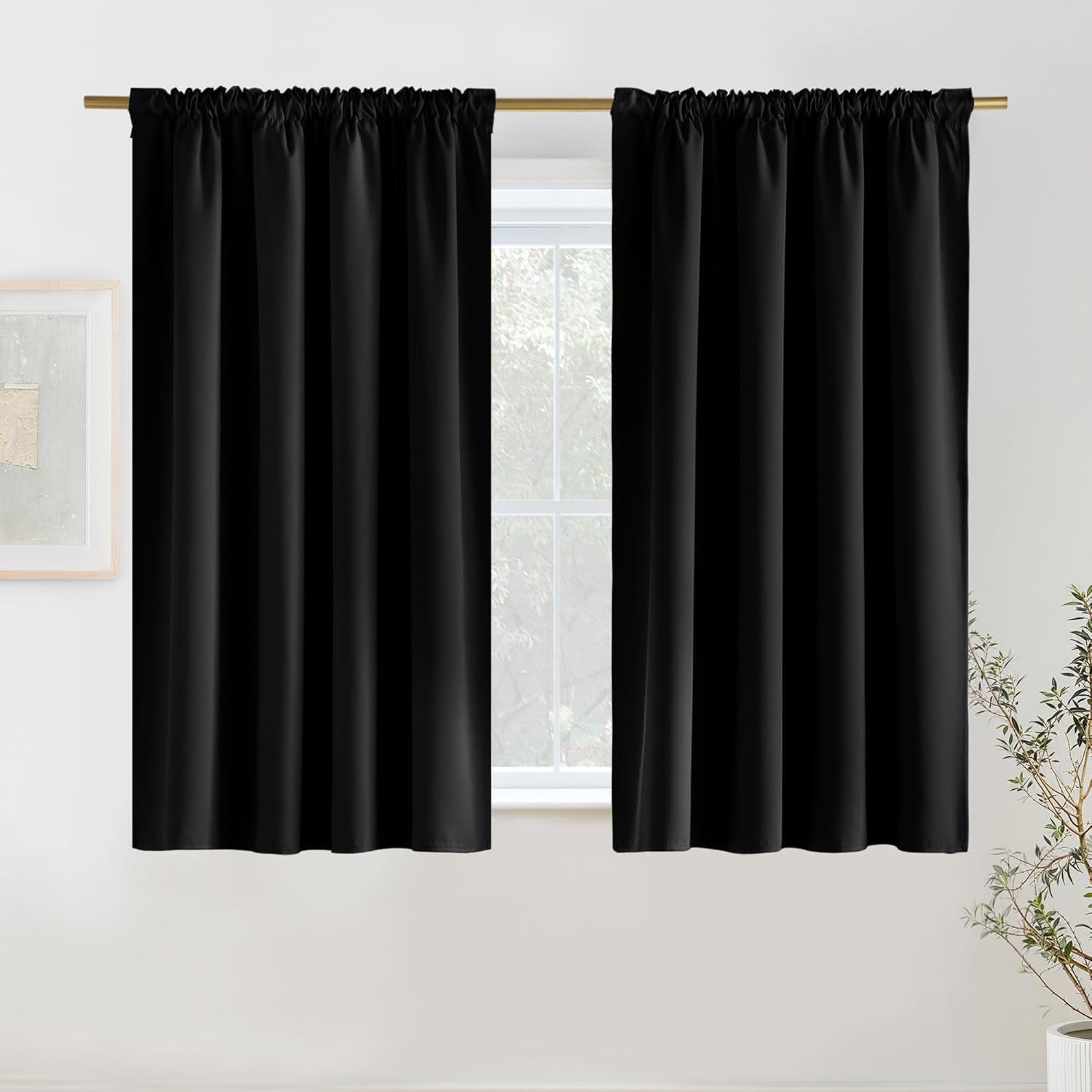Thumbnail 1 de PONY DANCE 100% Blackout Curtains for Boys' Bedroom (52 x 54 Inch) – Thermal Insulated, Rod Pocket or Pencil Pleat, 2 Panels