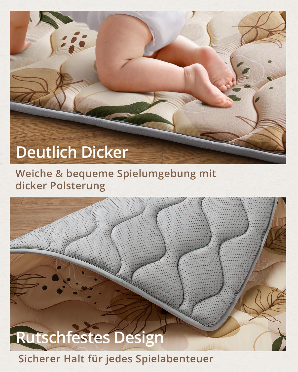 Thumbnail 3 de Blissful Diary Krabbelmatte 150x150 cm – rutschfest, faltbar und waschbar für Baby & Kind