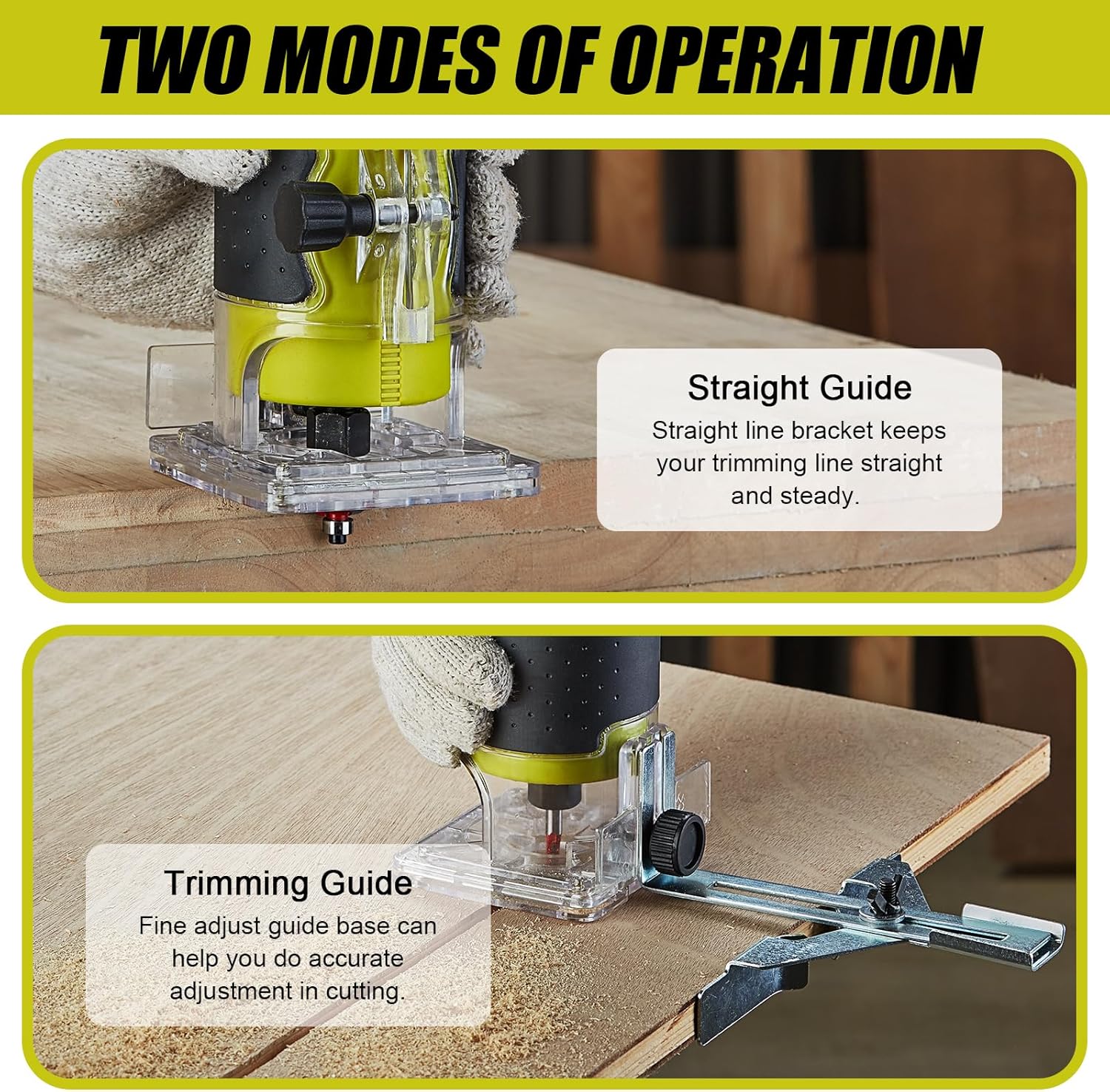 Thumbnail 4 de DEWINNER Electric Palm Router Tool: Compact 1/4 Shank with Transparent Base and 12‑Piece Bit Set