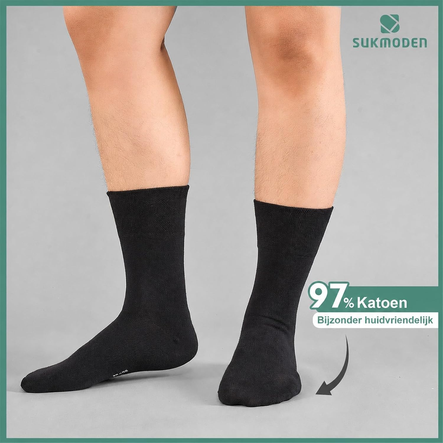 Detalle de SockWaddles diabetessokken, 6 paar, 97% katoen, naadloos, maat 35–50