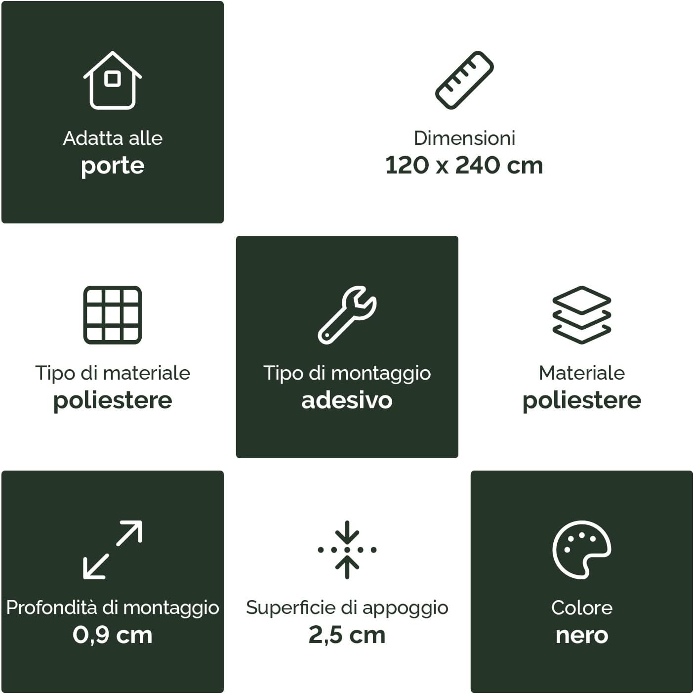 Detalle de Nematek Zanzariera magnetica per porte 120 x 240 cm — montaggio senza forare le pareti