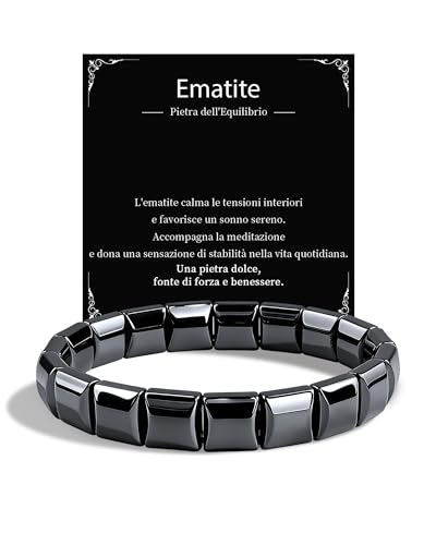 Detalle de VGWON bracciale da uomo in ematite