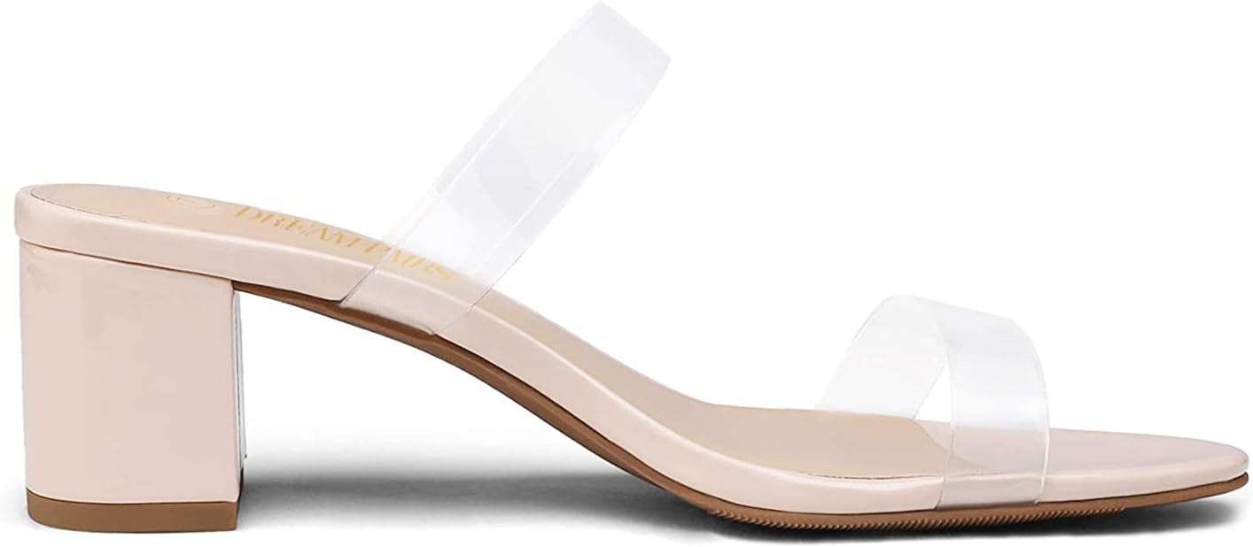 Detalle 2 de DREAM PAIRS Two-Strap Open-Toe Low Block Heel Sandals