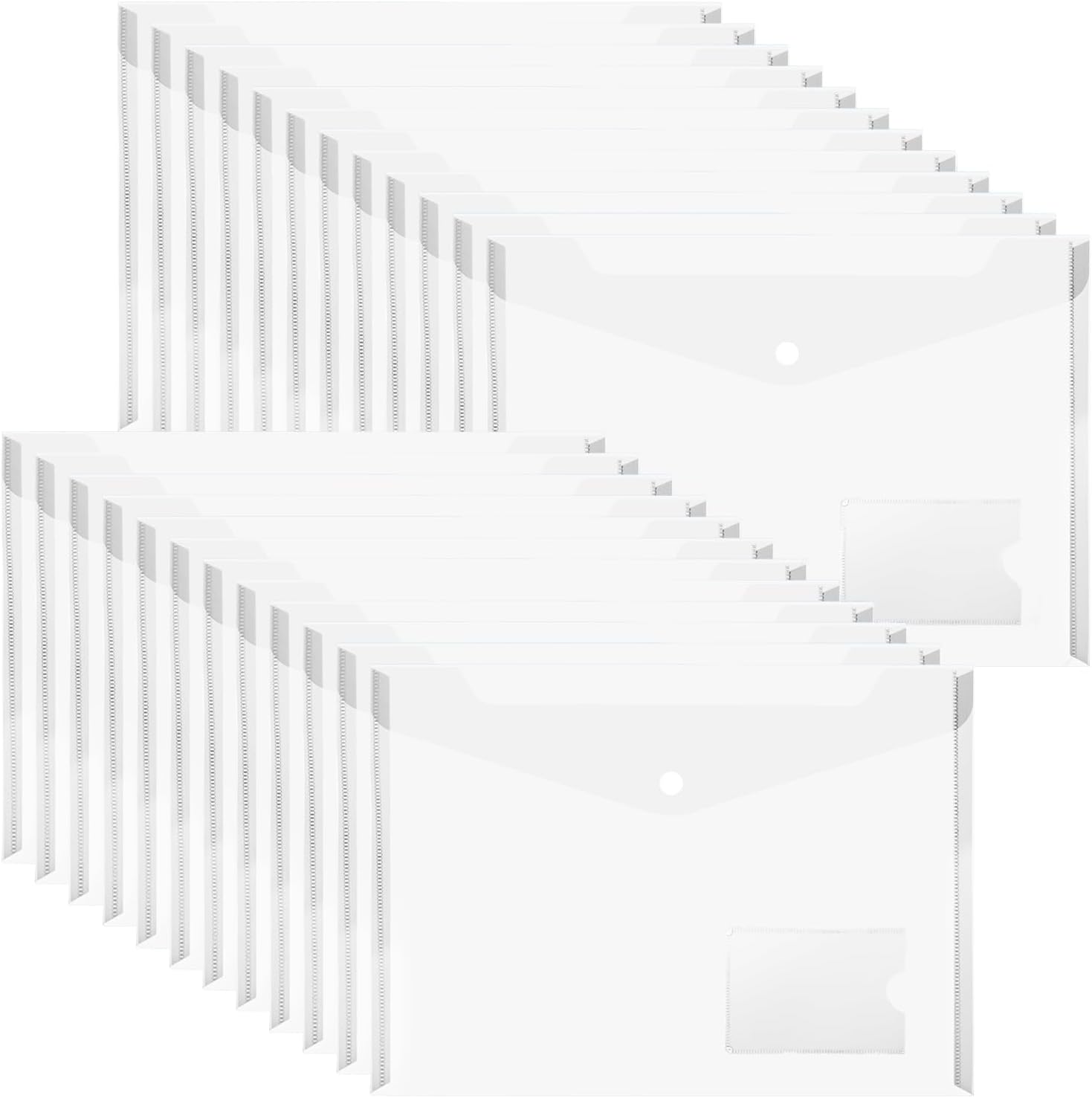 Detalle de MerryNine 24 Pack A4 Clear Plastic Envelopes Wallets