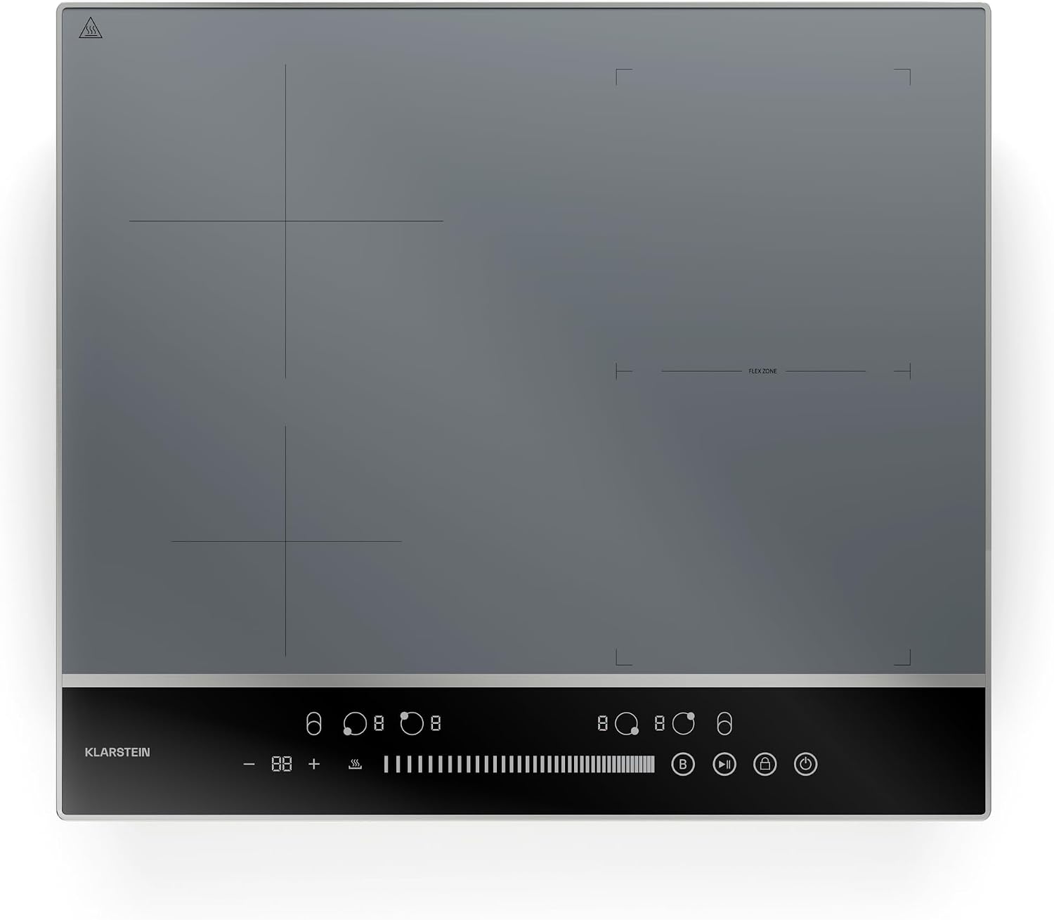 Detalle de Klarstein DualTone Hybrid 60 cm Induction Hob, 4 Zones, Flex Zone, 7200W
