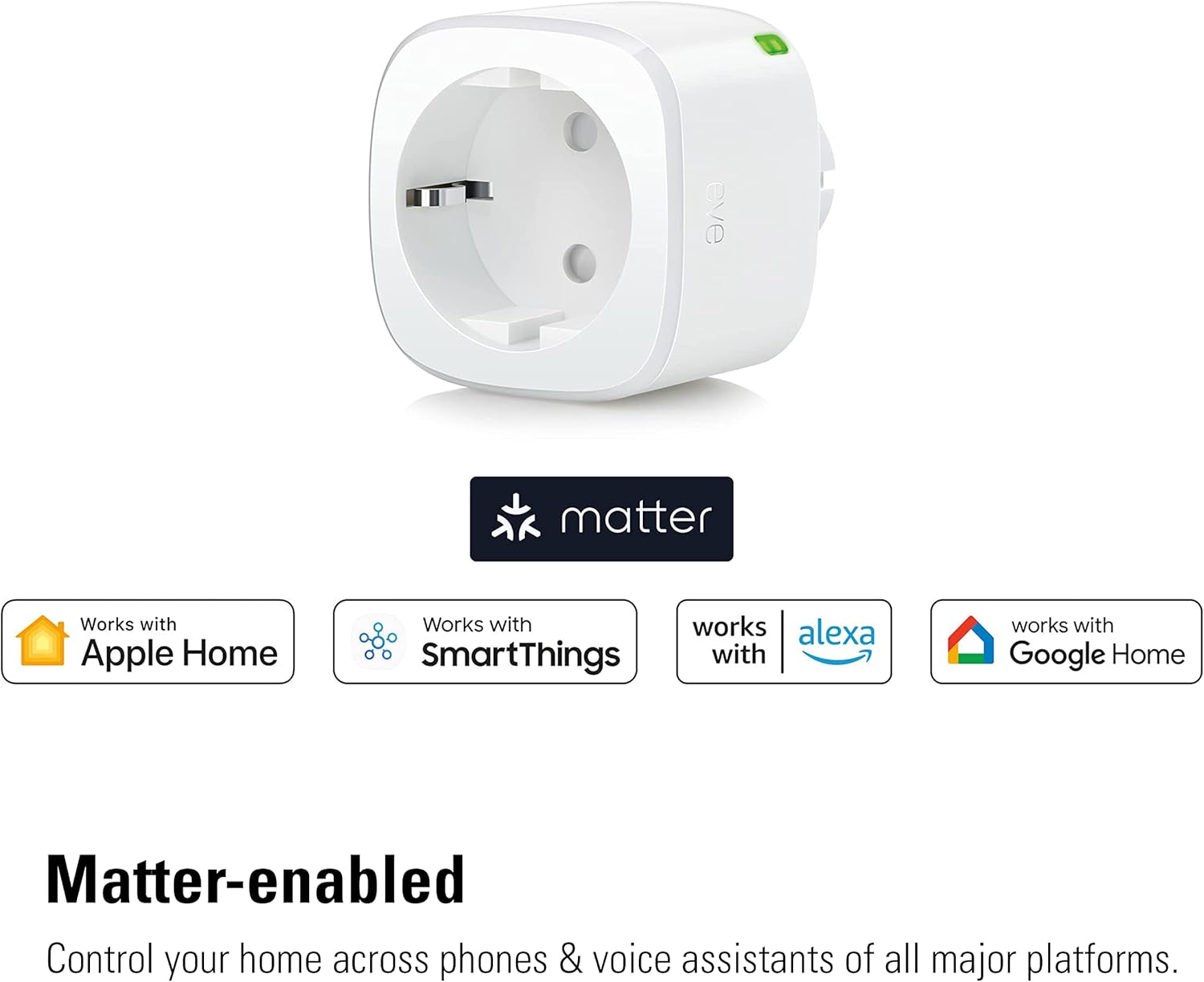 Thumbnail 1 de Eve Energy (Matter) set di 4 prese intelligenti con app e controllo vocale (richiede Thread Border Router)