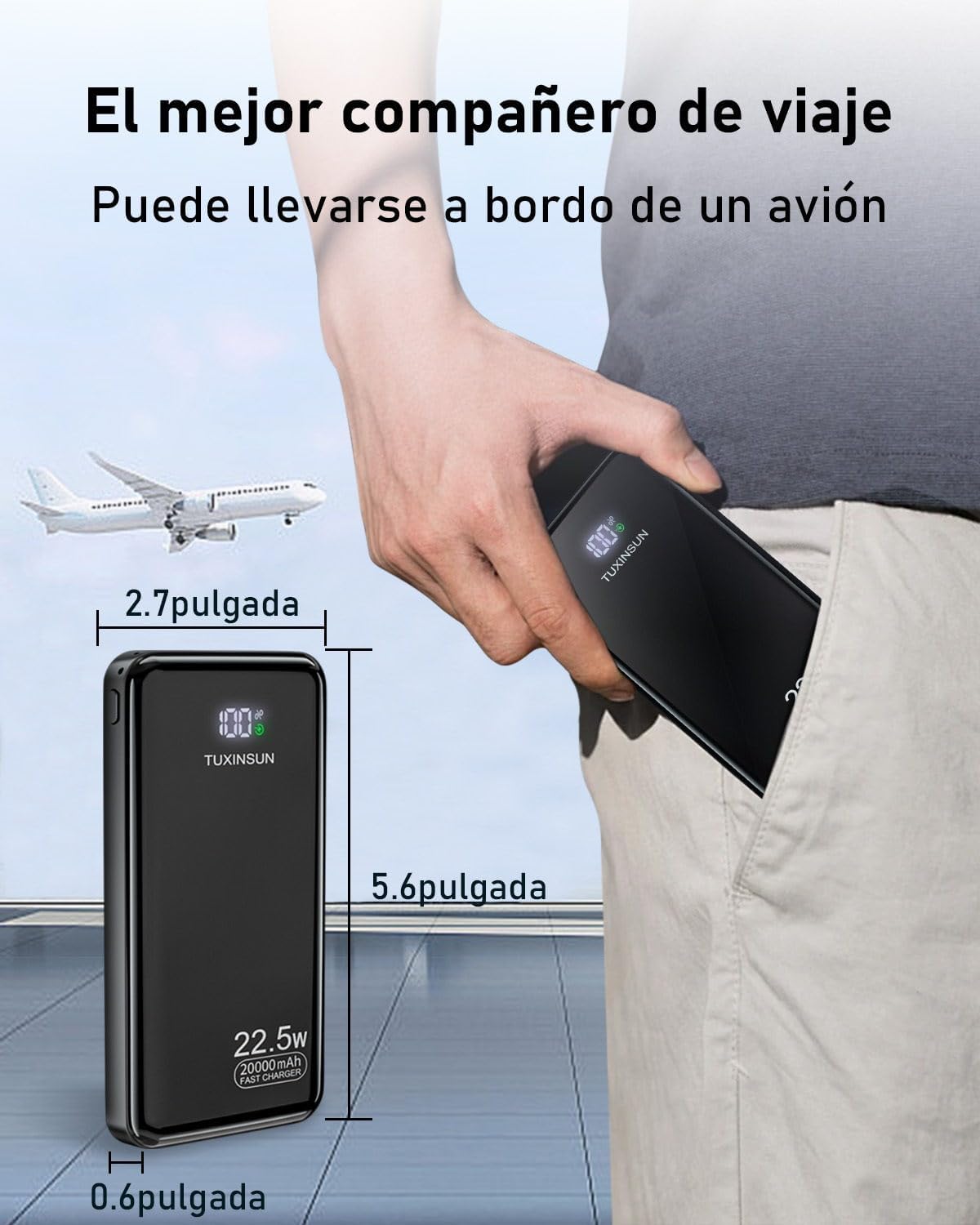 Thumbnail 5 de TUXINSUN Power Bank 20000mAh carga rápida