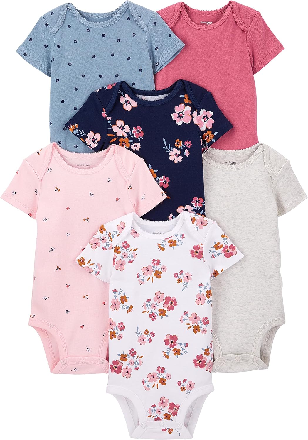 Detalle de Simple Joys Baby-Girls bodysuits 6-pack