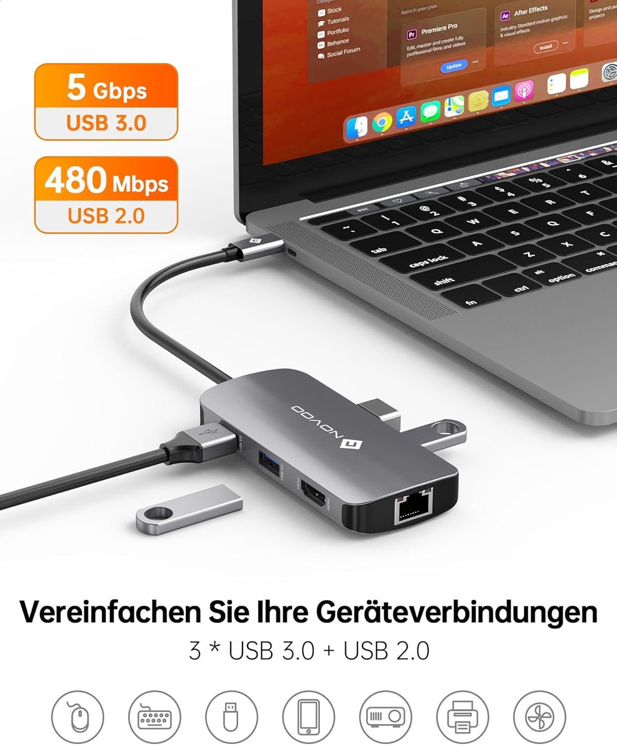 Thumbnail 4 de NOVOO USB-C Multiport Hub 7 in 1