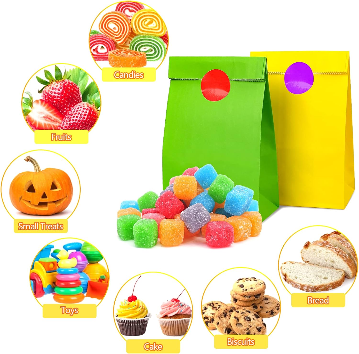 Detalle de TOOELMON 50 PCS Paper Party Bags 130x80x240mm