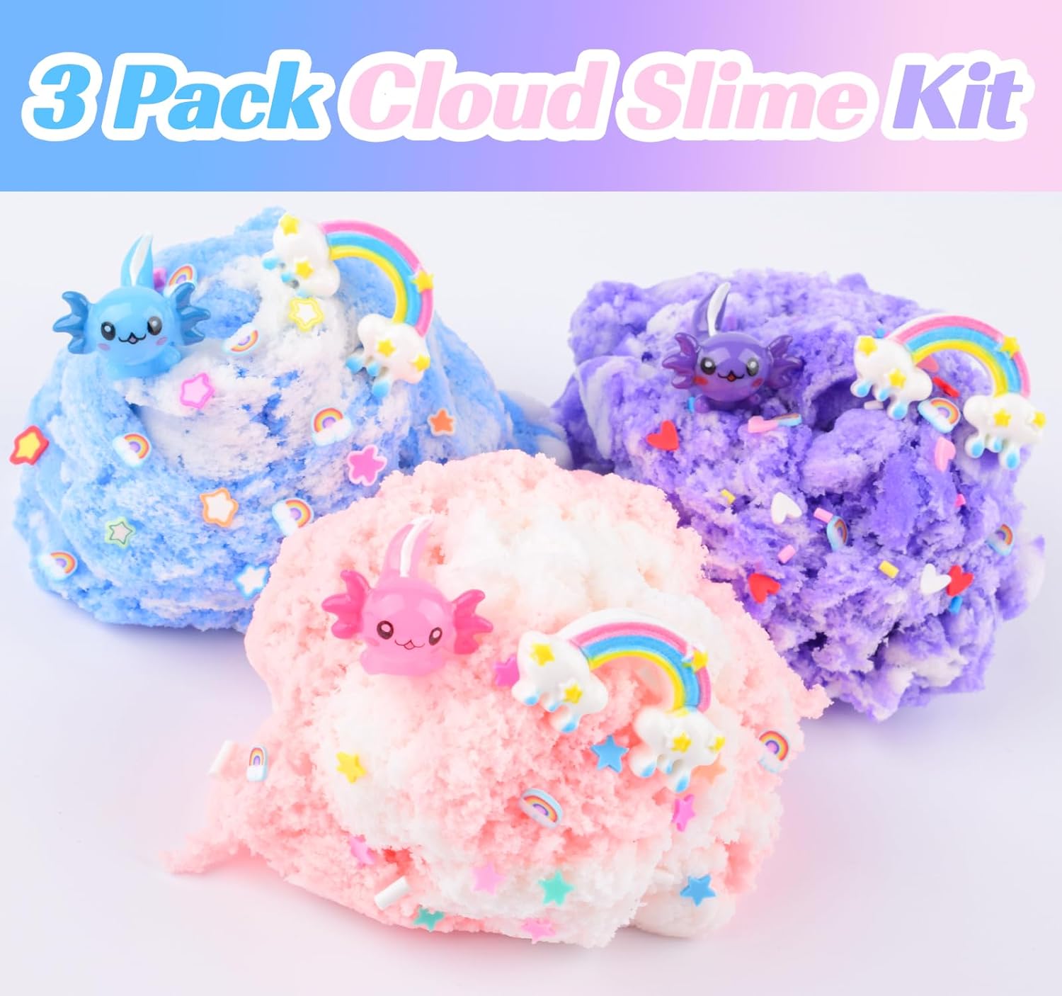 Thumbnail 2 de Axolotl Cloud Slime 3 Pack