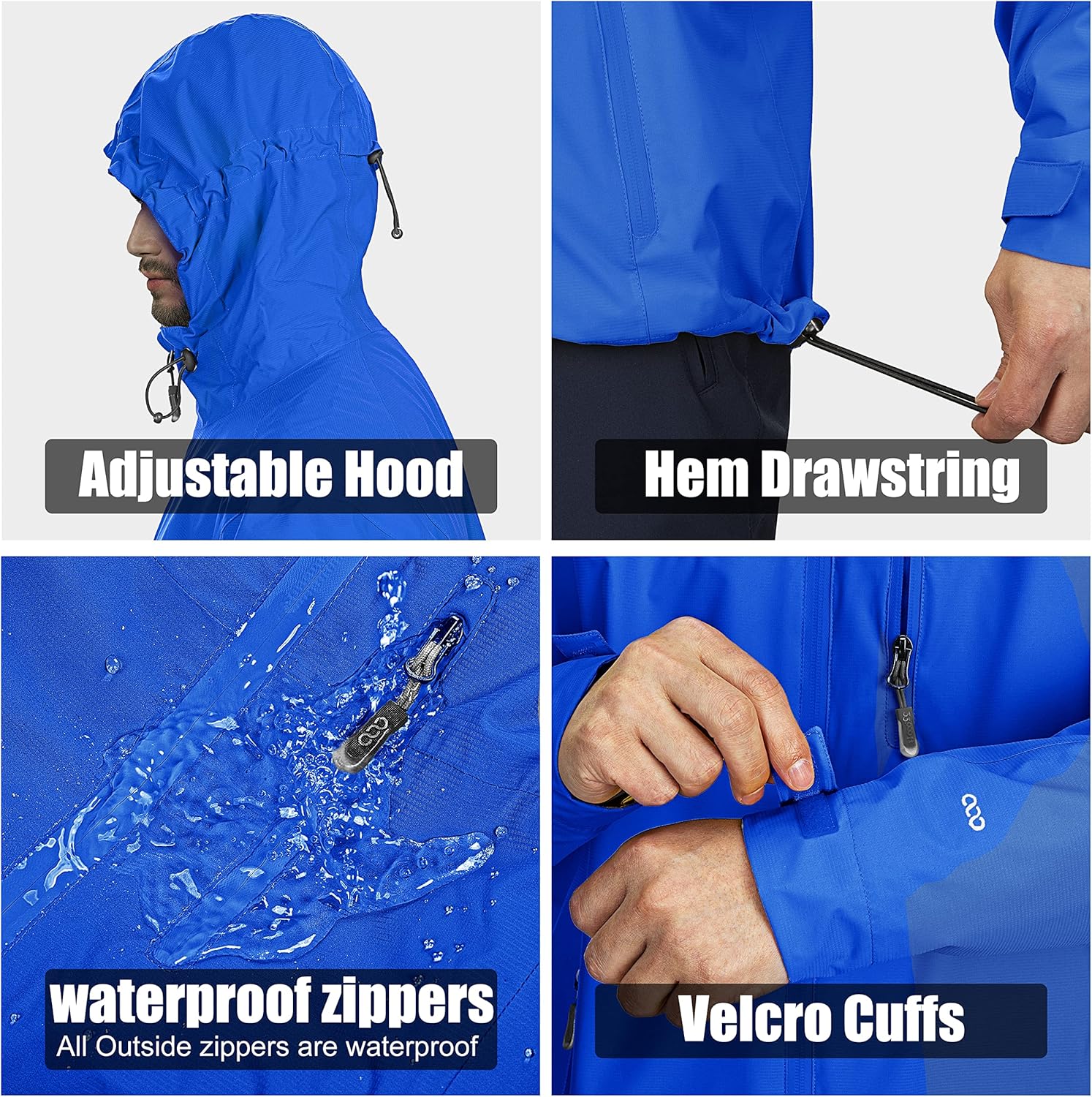 Thumbnail 4 de 33,000ft Men's Outdoor Waterproof Jacket – Packable Windbreaker for Cycling, Hiking & Camping