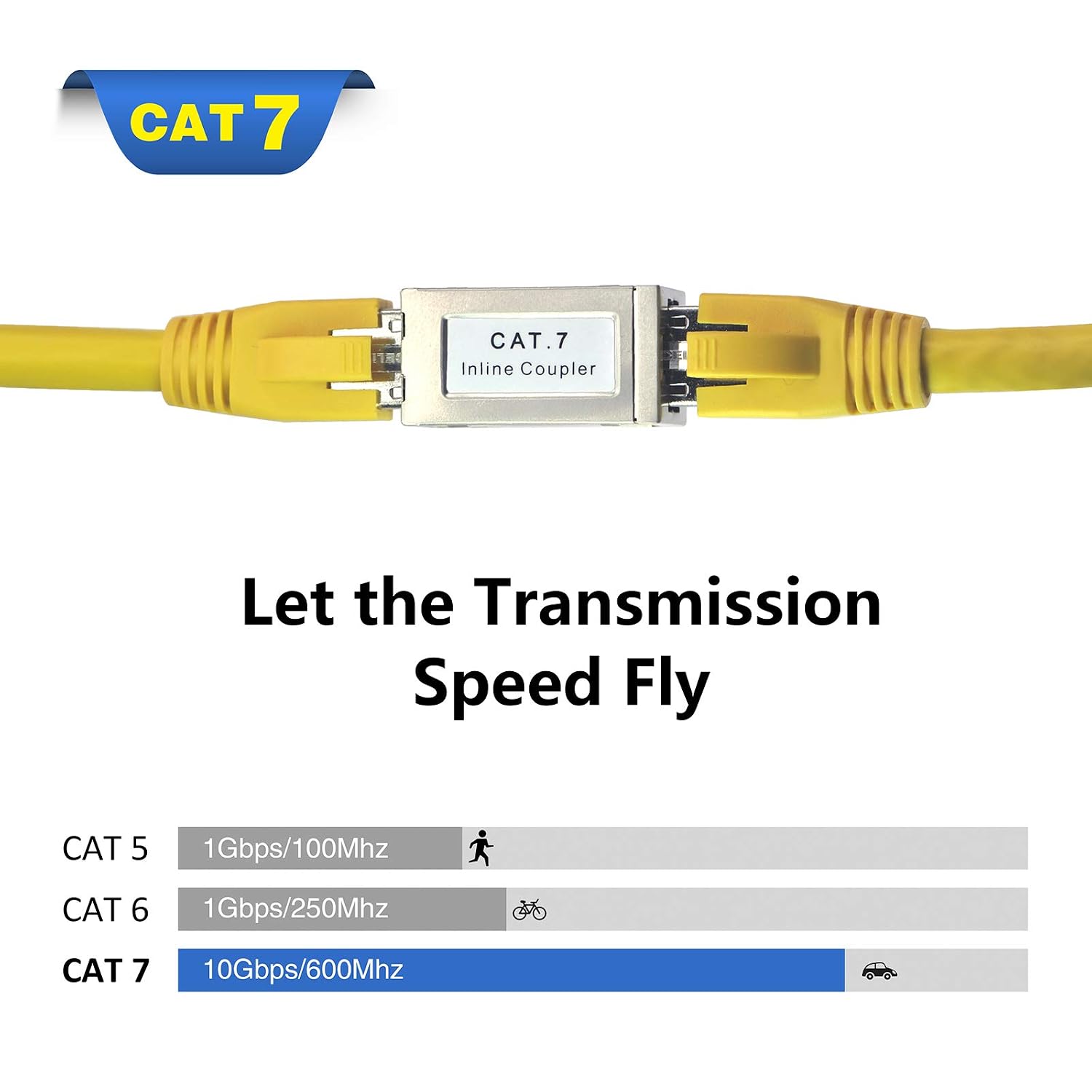 Detalle 2 de VCELINK RJ45 Kupplung Cat7 (vergoldet) als LAN-Verlängerung für 10 Gbit/s – 6x geschirmt
