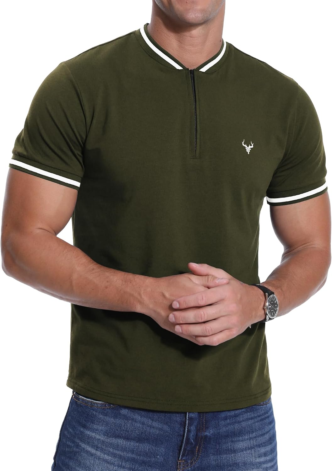 Detalle 2 de MLANM Zip Henley T‑shirt for Men