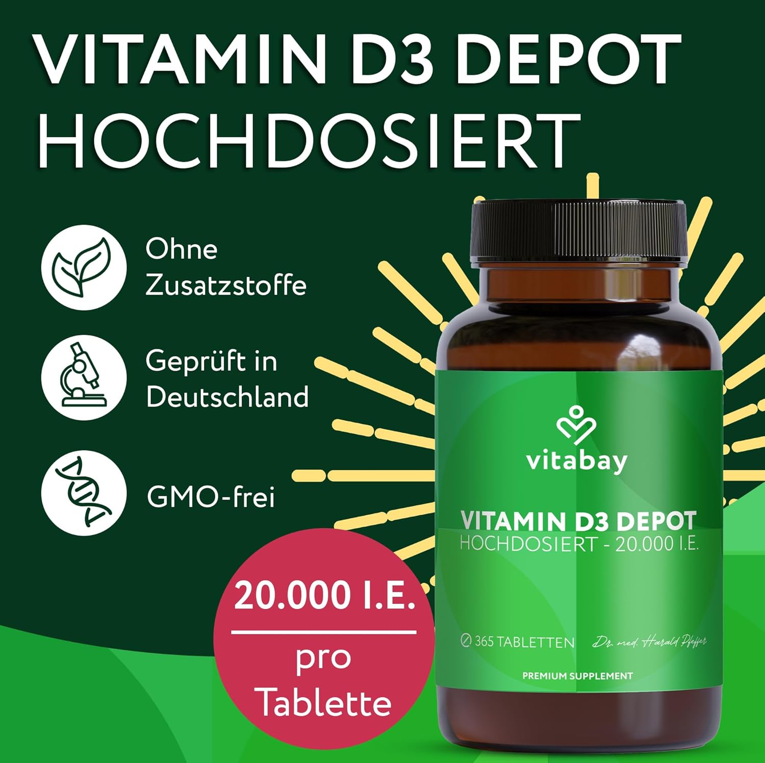 Thumbnail 2 de Vitabay Vitamin D3 Depot 20.000 I.E. Tabletten