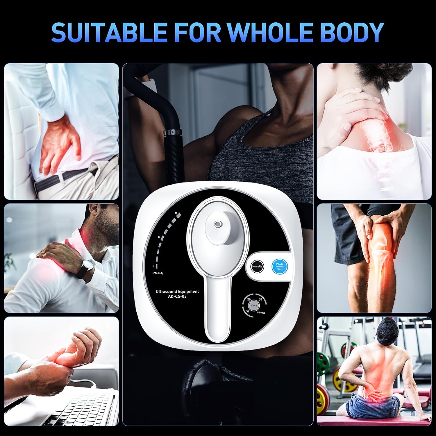 Thumbnail 4 de Macchina per Terapia ad Ultrasuoni YUNCHI Bianco 03: Massaggiatore portatile per dolori muscolari e articolari