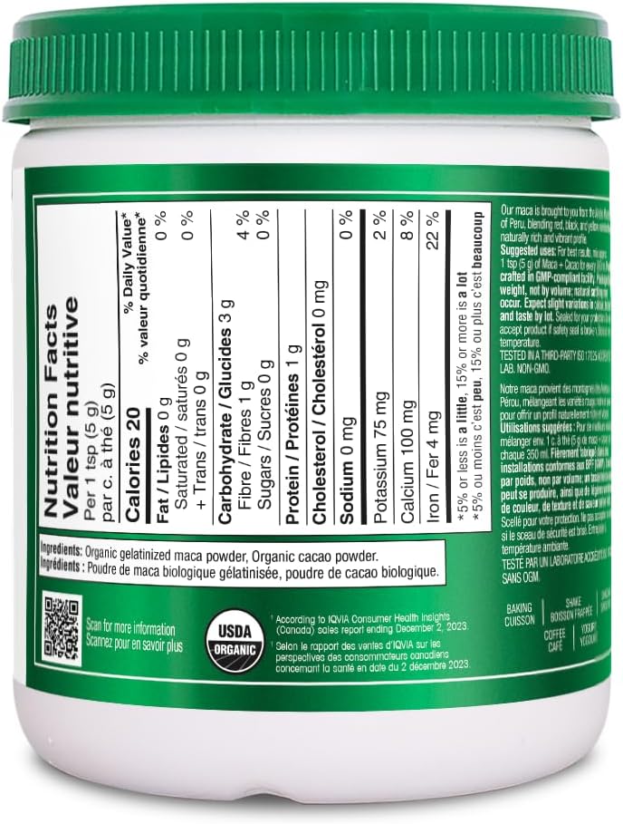 Detalle 2 de Organika maca and cacao powder, 200 g