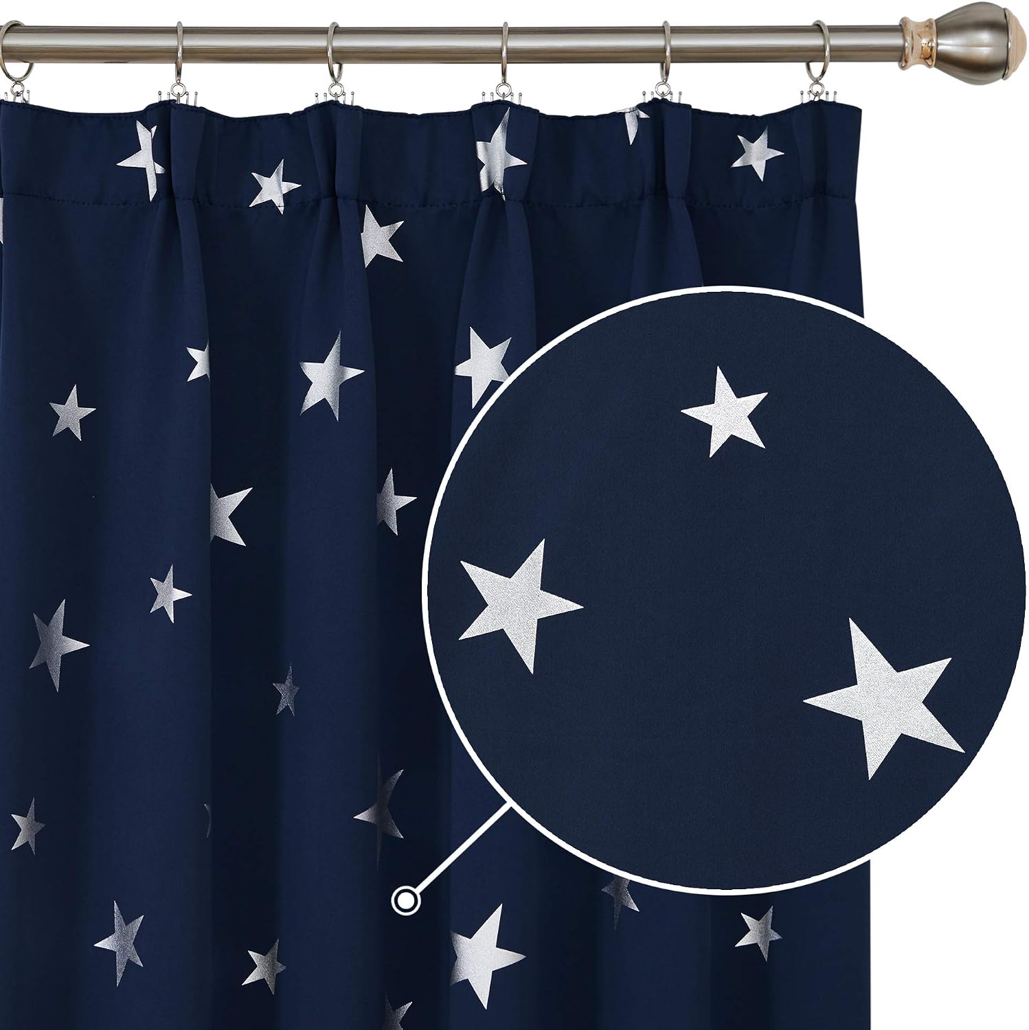 Thumbnail 6 de Deconovo Christmas Star Curtains 52 x 84 inch