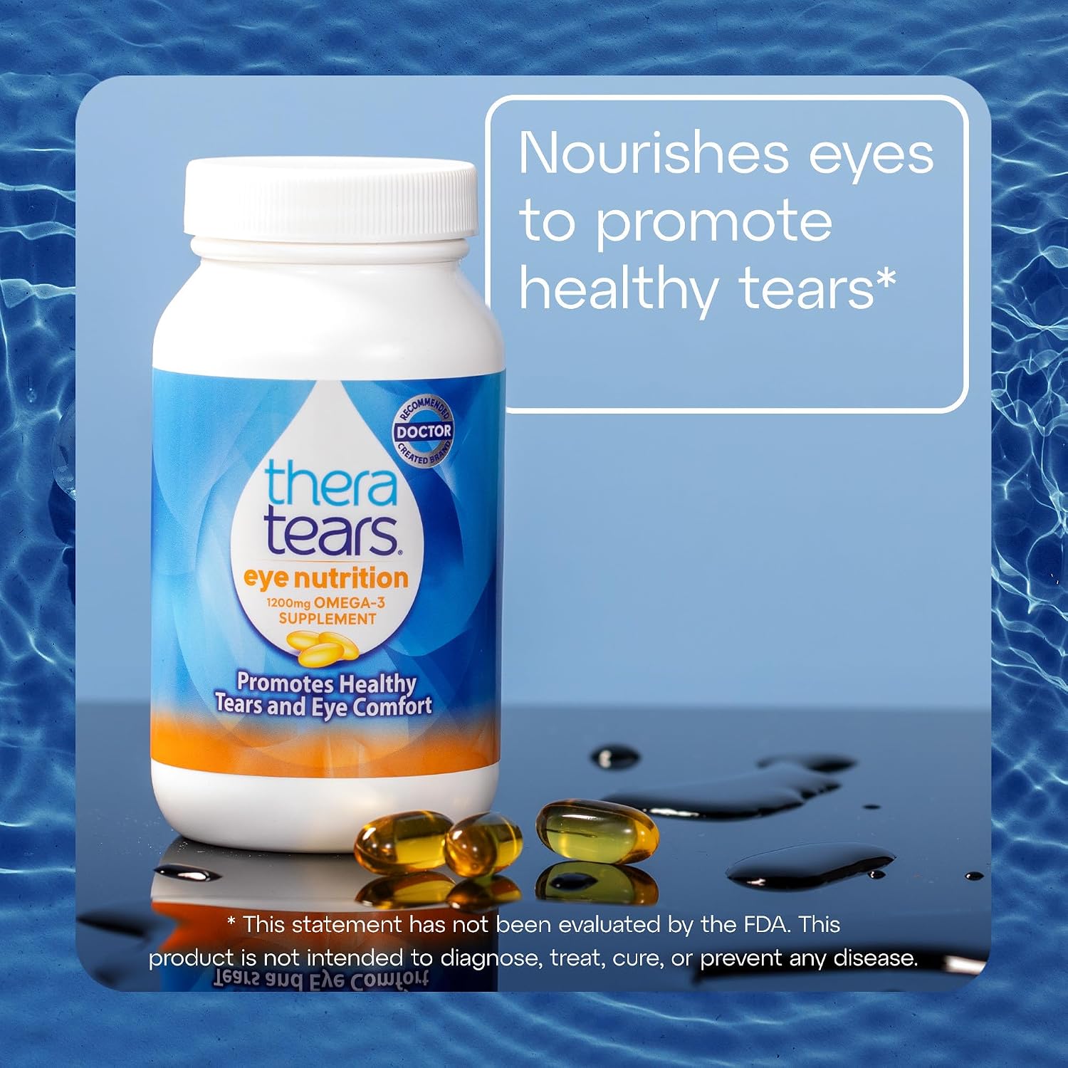 Detalle 1 de TheraTears Omega 3 Eye Care Supplement, 180-Count with Fish and Flaxseed Oils
