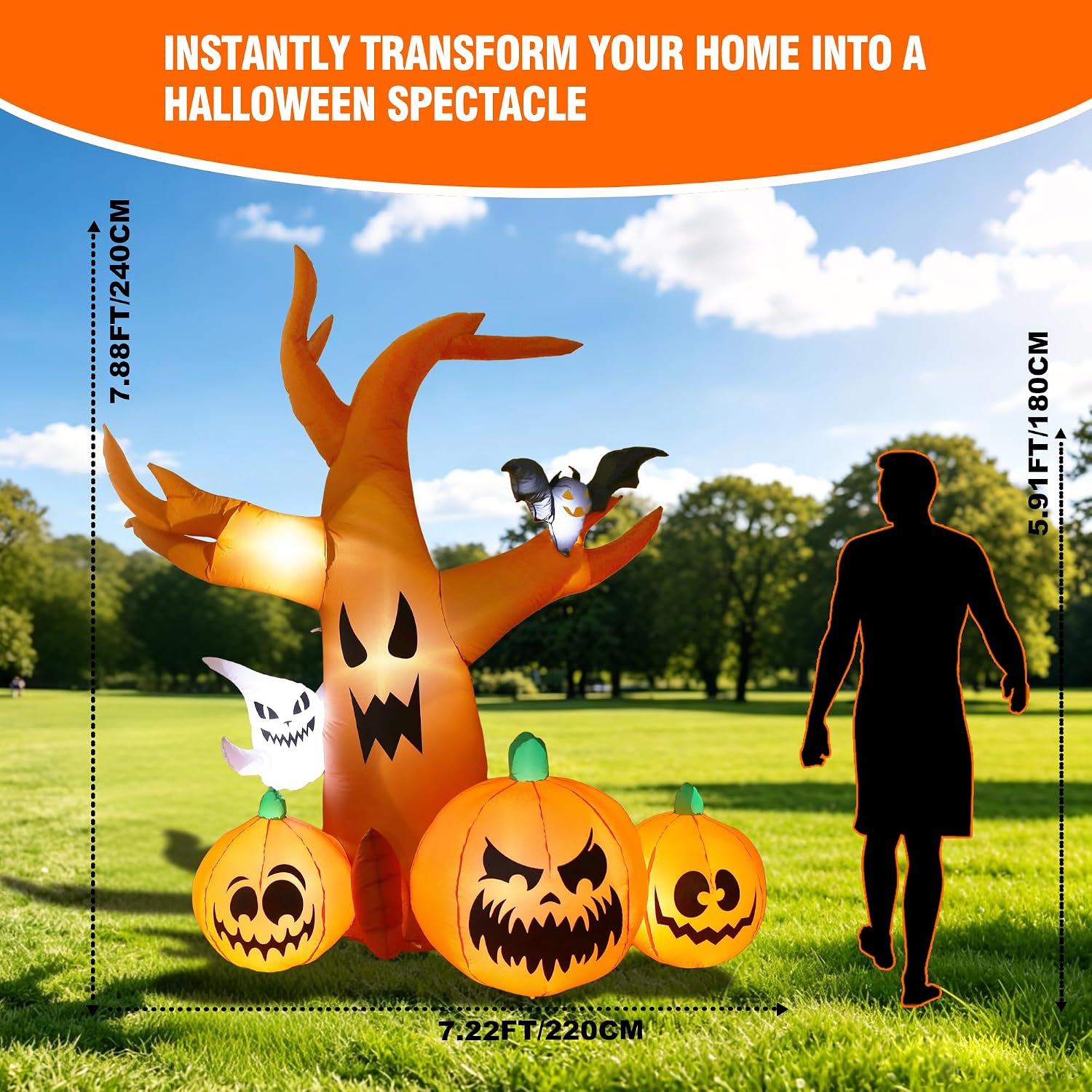 Detalle de NovaFloat 01 Halloween Inflatable Spooky Tree with Built-In LED Lights