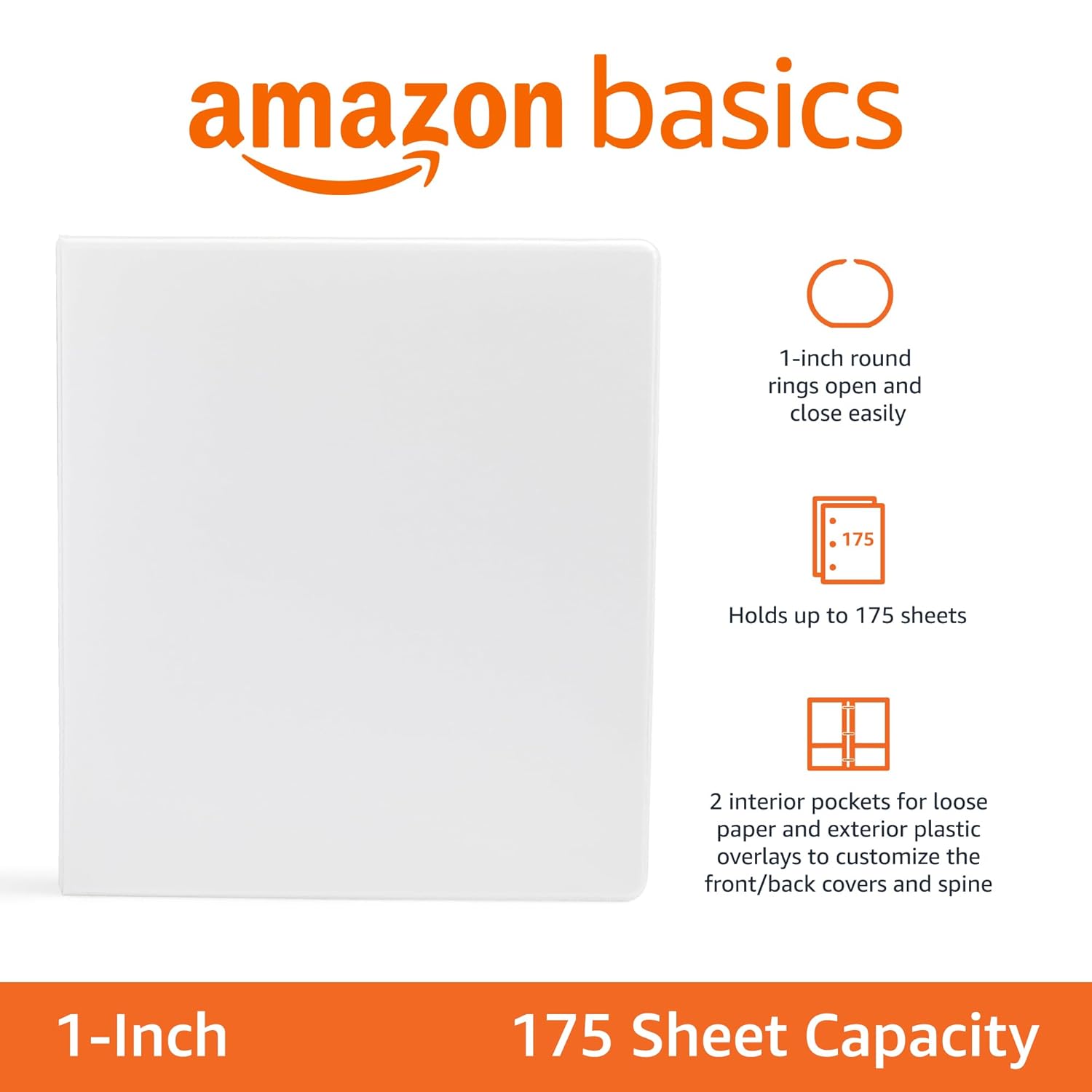 Thumbnail 1 de Amazon Basics 3-Ring Binder, 1-Inch, 4-Pack 📚