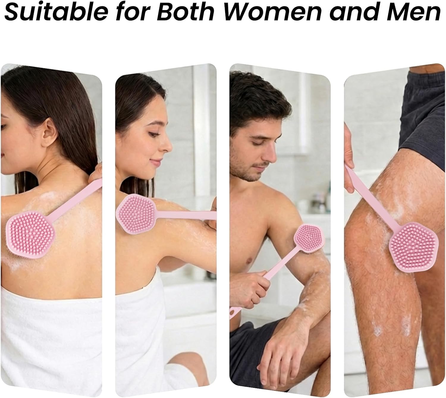 Thumbnail 4 de Redfly 44cm Silicone Back Scrubber for Shower – Double-Sided, Long-Handled Body Brush