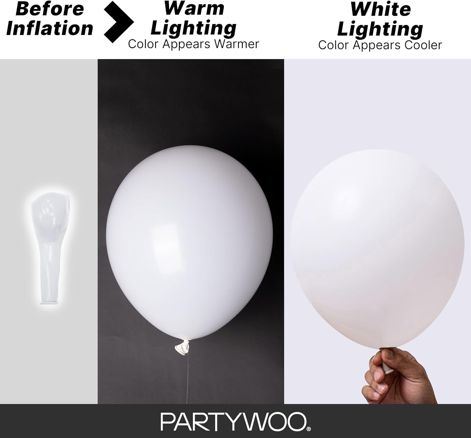 Thumbnail 2 de PartyWoo White Balloons 140 pcs