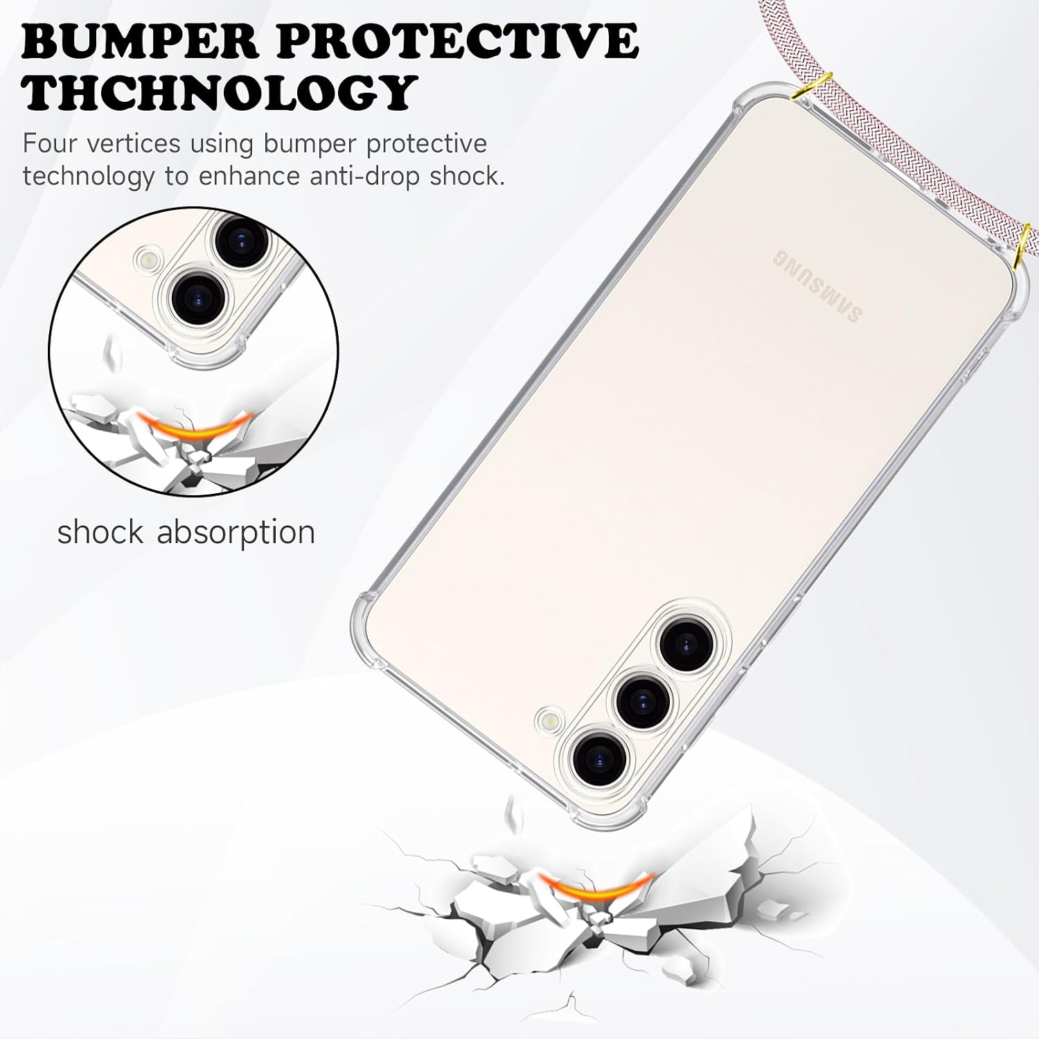 Thumbnail 4 de CAROKI Crossbody Case for Samsung Galaxy S23 Plus clear TPU 1 strap