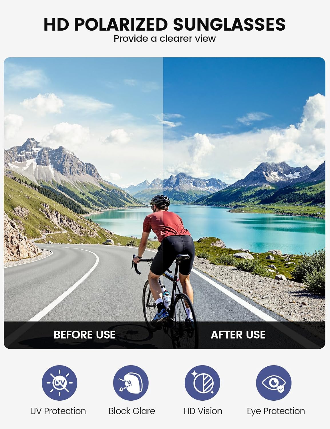 Detalle 2 de Lamicall Polarized Sports Sunglasses with TAC Lenses