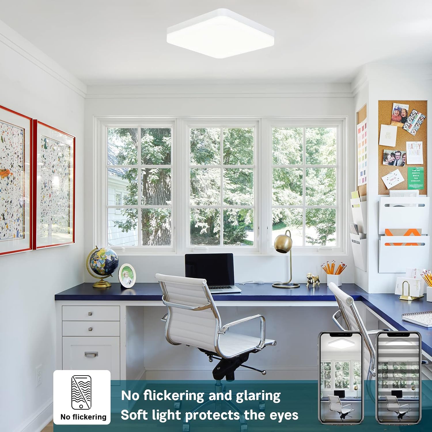 Thumbnail 1 de ASHUAQI LED Deckenlampe 36W 4000K – 4500 lm, IP44, quadratisch Ø23 cm