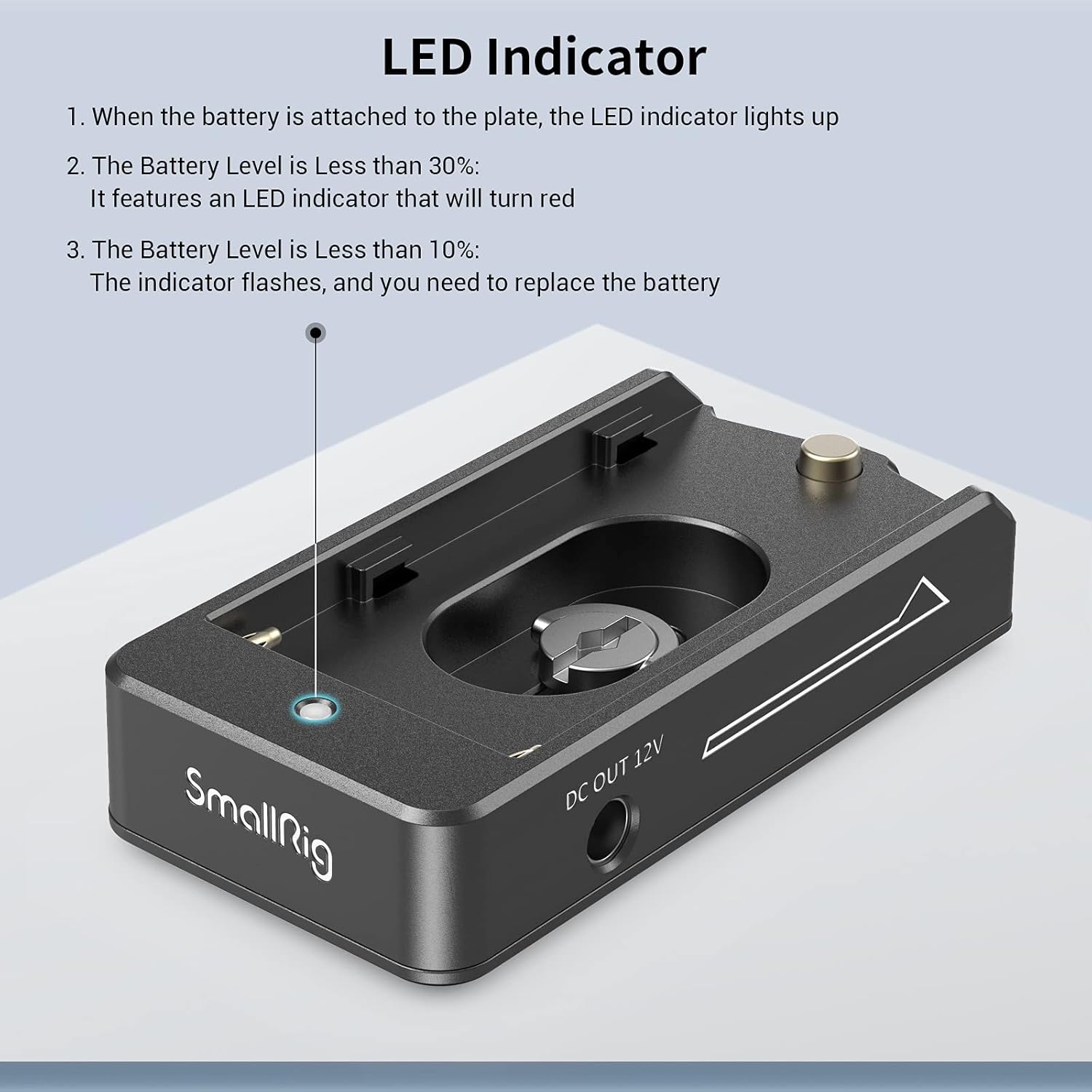 Detalle 2 de SMALLRIG 3018 Plaque d'adaptation NP-F 12 V 🎥