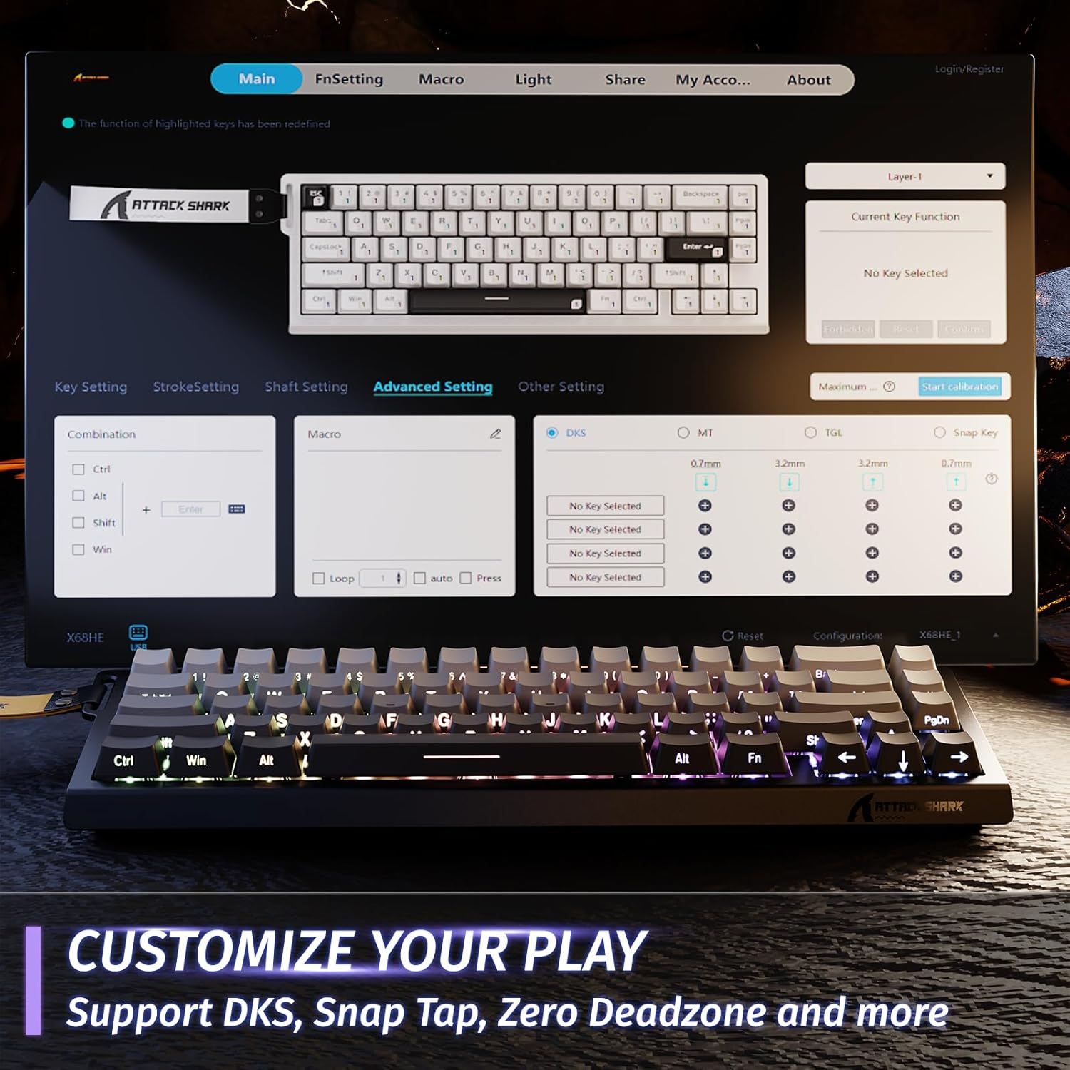 Thumbnail 5 de ATTACK SHARK X68 HE clavier gamer 8000Hz 🎮