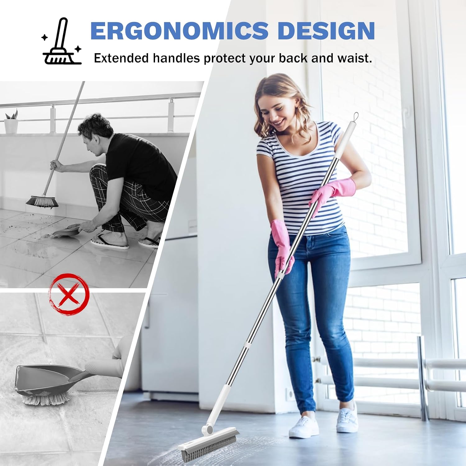 Thumbnail 6 de SetSail Grout Cleaner Brush with Long Handle: V-Shaped Scrubbing Power for Tight Spaces