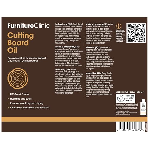 Thumbnail 8 de Furniture Clinic Chopping Board Oil – Premium Food Grade Mineral Oil (250ml)