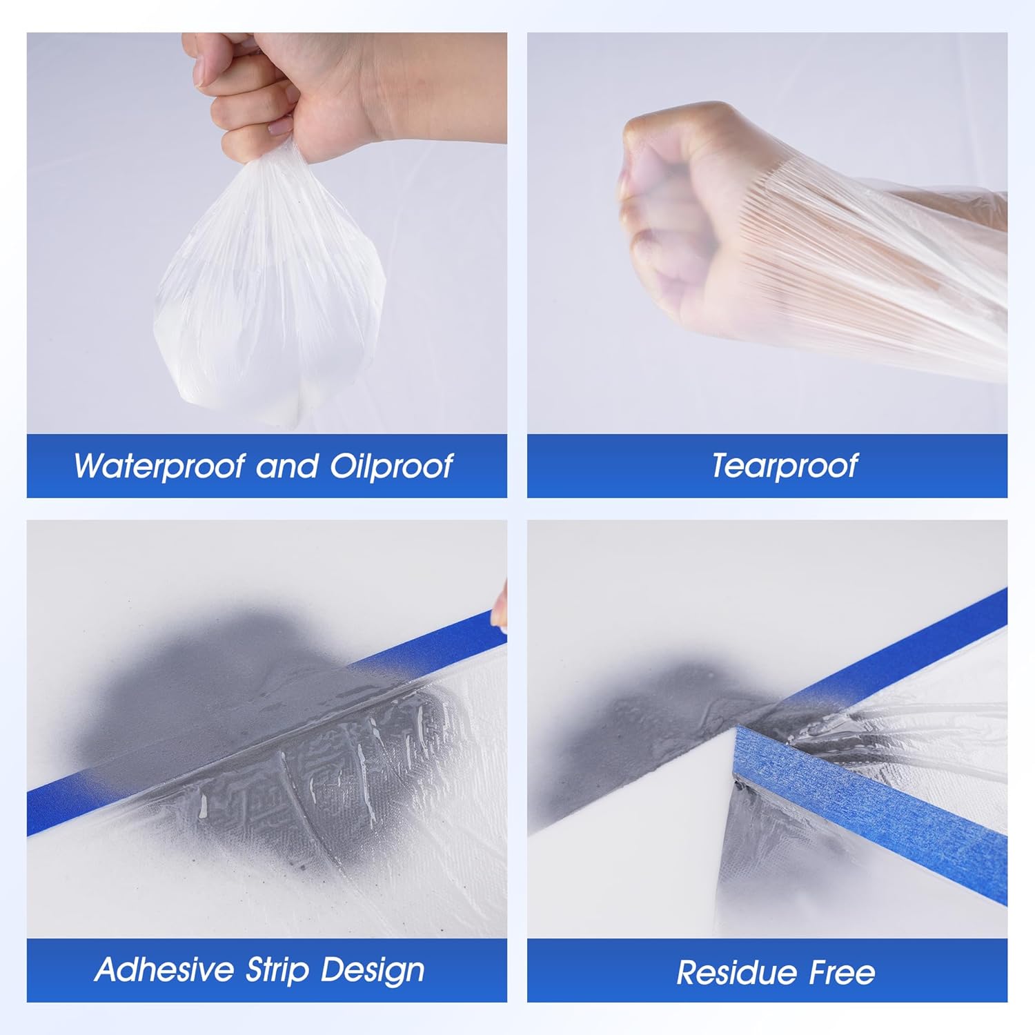 Thumbnail 4 de LLPT Tape and Drape Pre-Taped Masking Film | 2 Pack, 200cm x 20m – Versatile Painter's Plastic Dust Sheets