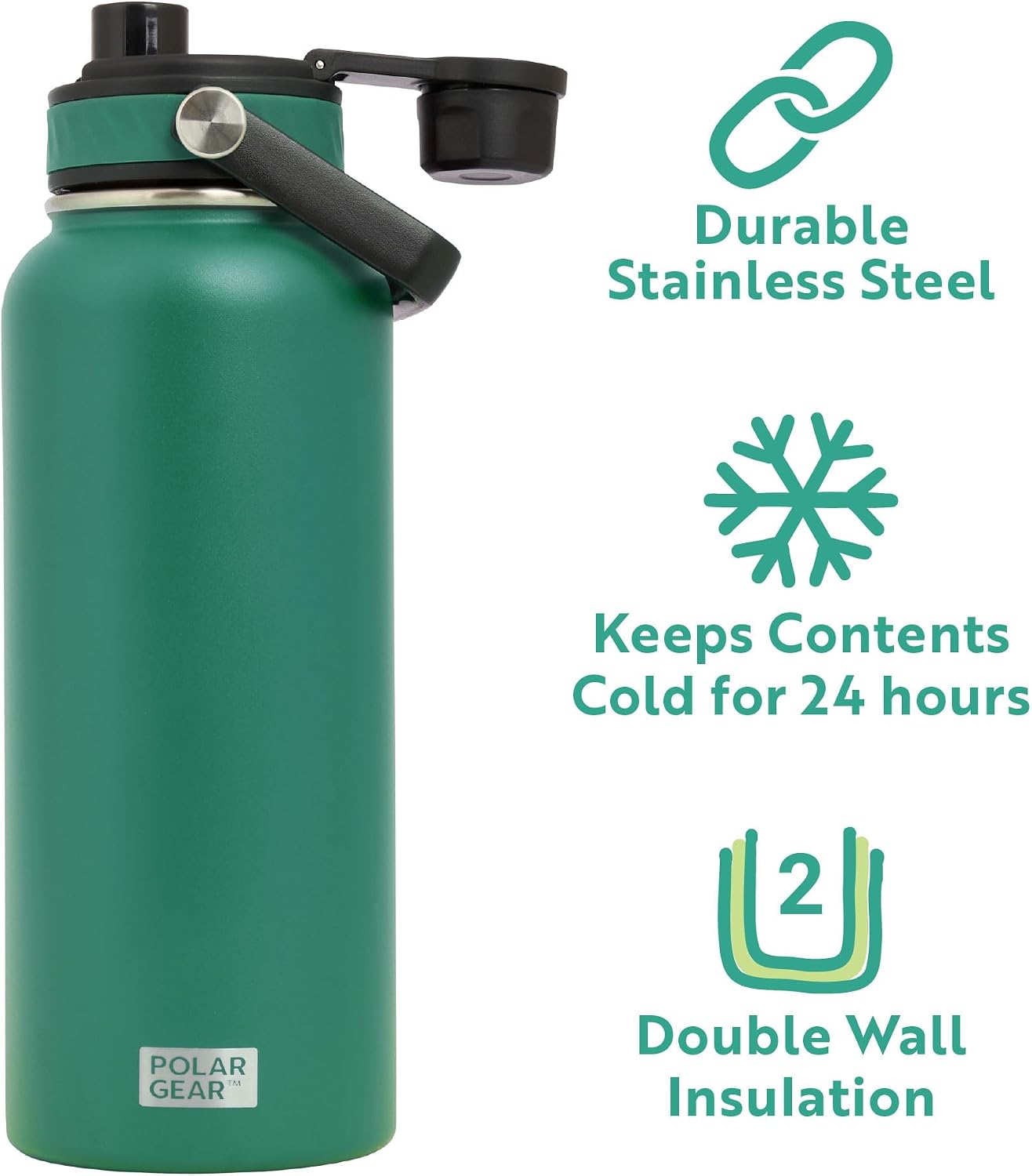 Detalle de Polar Gear Hydra Venture 1L Stainless Steel Water Bottle (Forest Green)