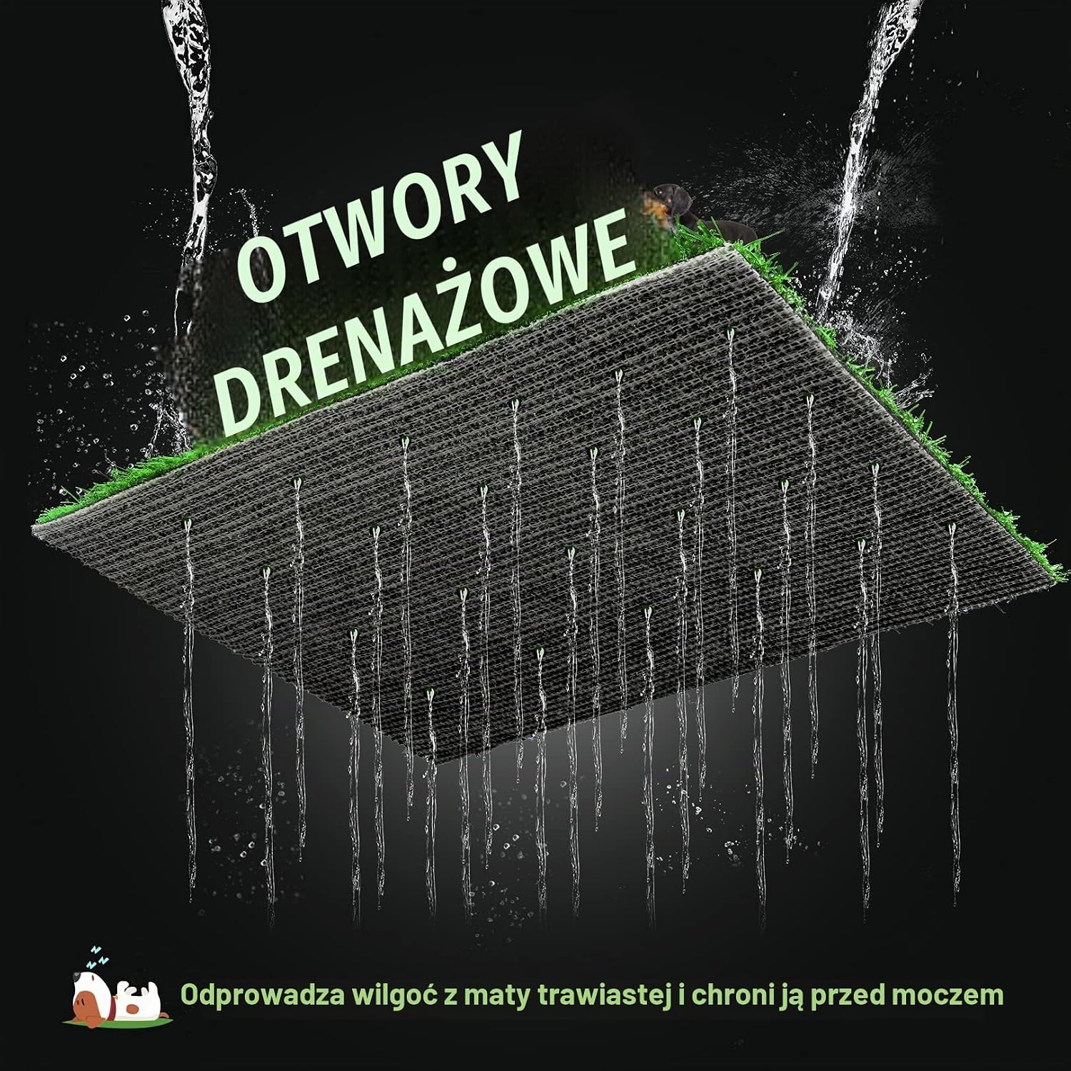 Detalle 1 de Sailnovo toaleta dla psa 63 × 50 cm, 2 wkłady ze wzmocnionej sztucznej trawy