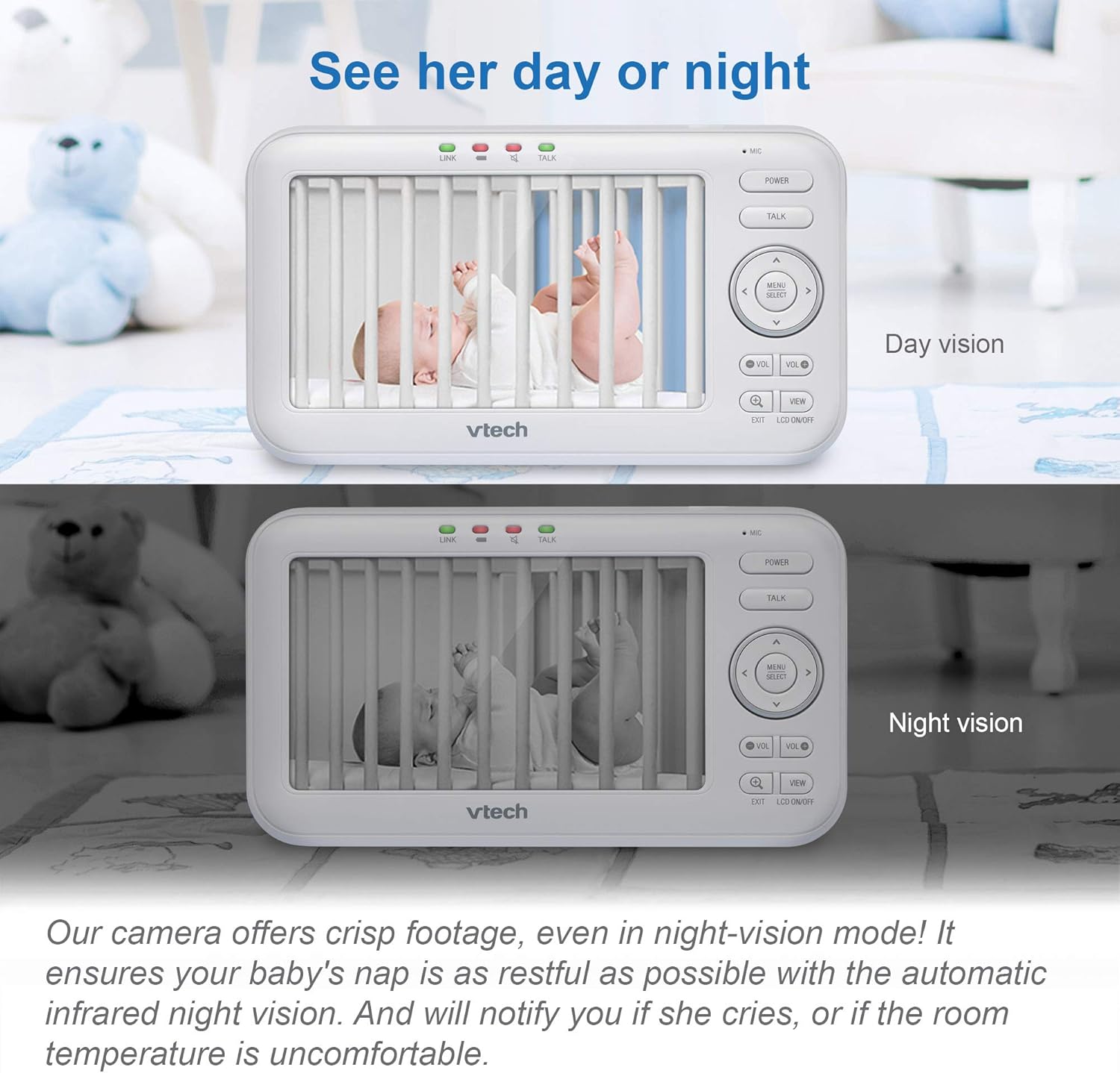 Thumbnail 5 de VTech LM808-1W Baby Monitor 300m