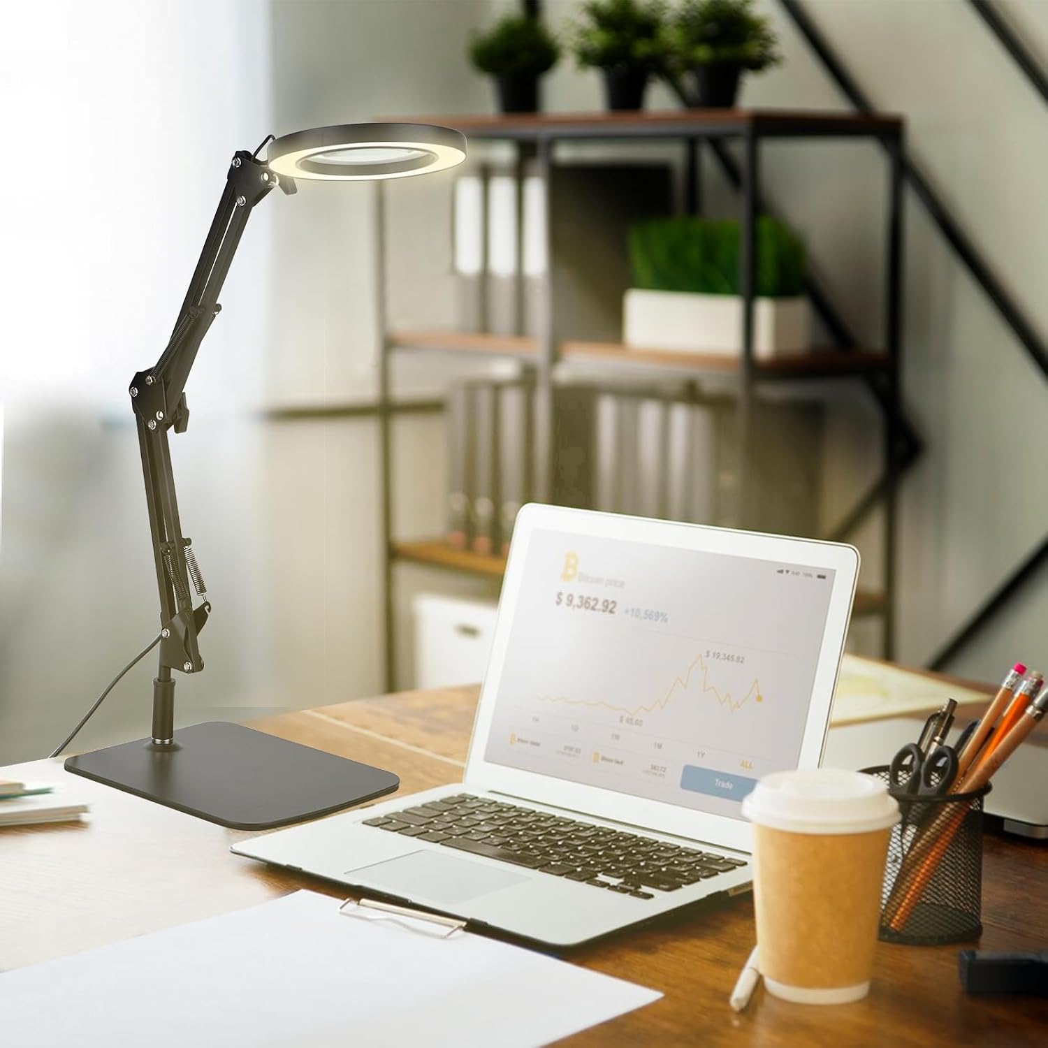 Thumbnail 6 de Dylviw LED Magnifying Desk Lamp with 5x Glass Lens, 3 Light Modes and Dimming