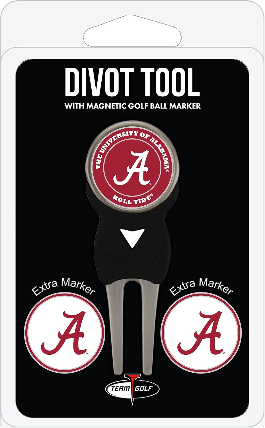 Team Golf NCAA Alabama Crimson Tide Divot Tool Pack with 3 Magnetic Golf Ball Markers