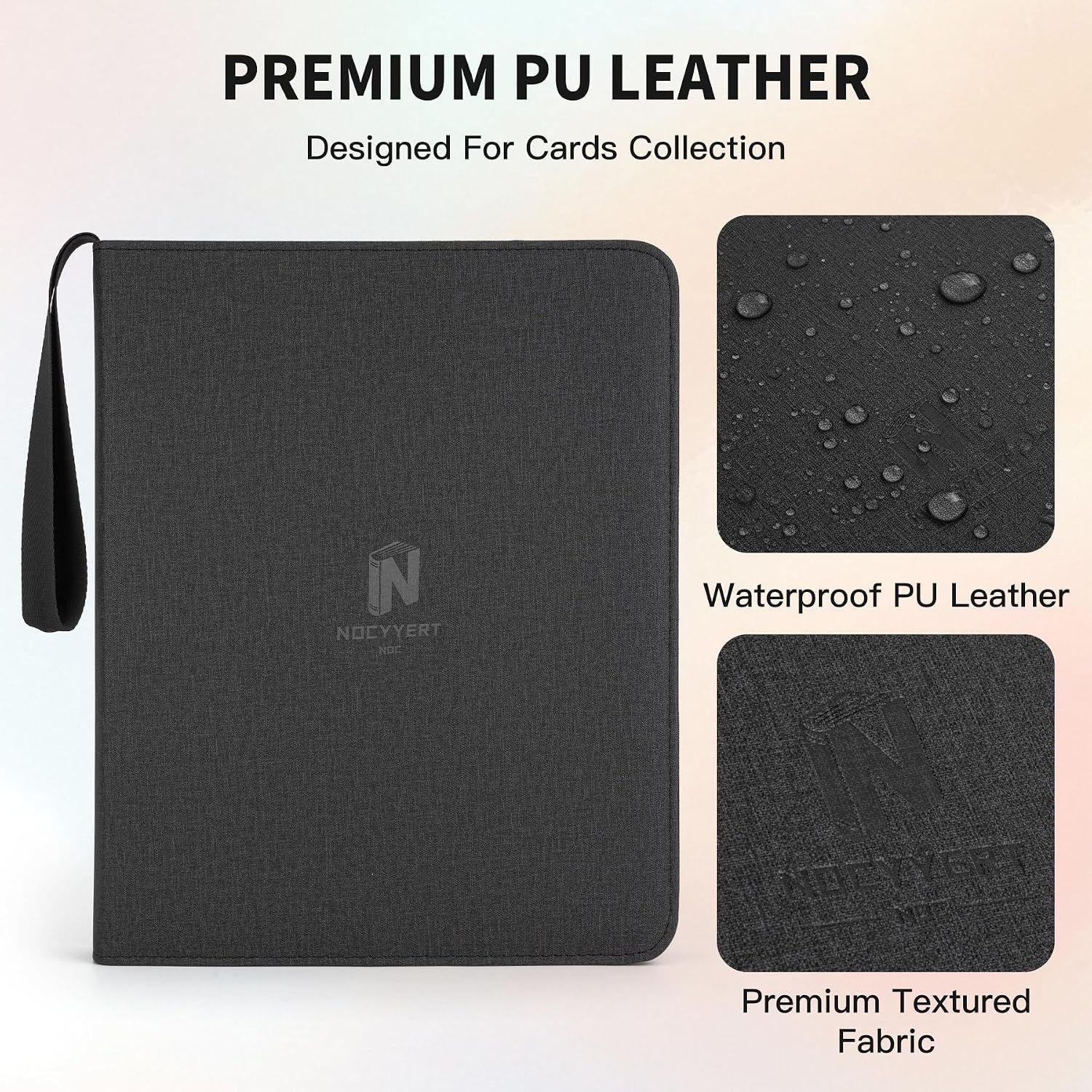 Detalle de Trading Card Binder Premium 9-Pocket 720 Double-Sided Album (Black 2)