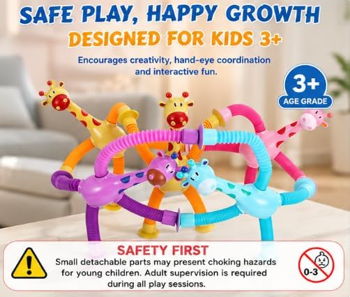 Thumbnail 1 de XONTEUS Pop Tubes Giraffe Travel Toys 4pcs