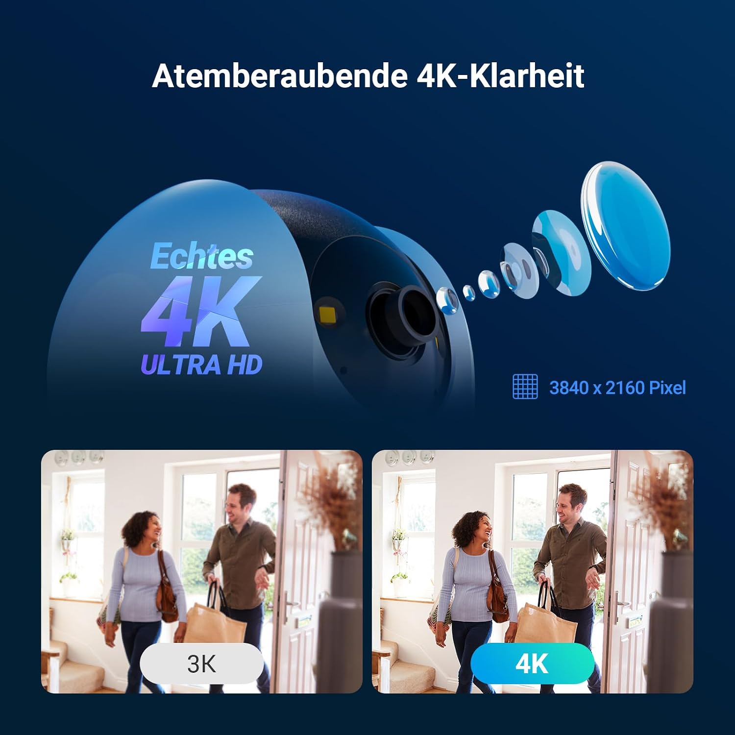 Thumbnail 2 de EZVIZ C6N G1 4K Überwachungskamera Indoor – 2er Pack, 360° PTZ, Farbnachtsicht, Zweiwege-Audio, Alexa kompatibel