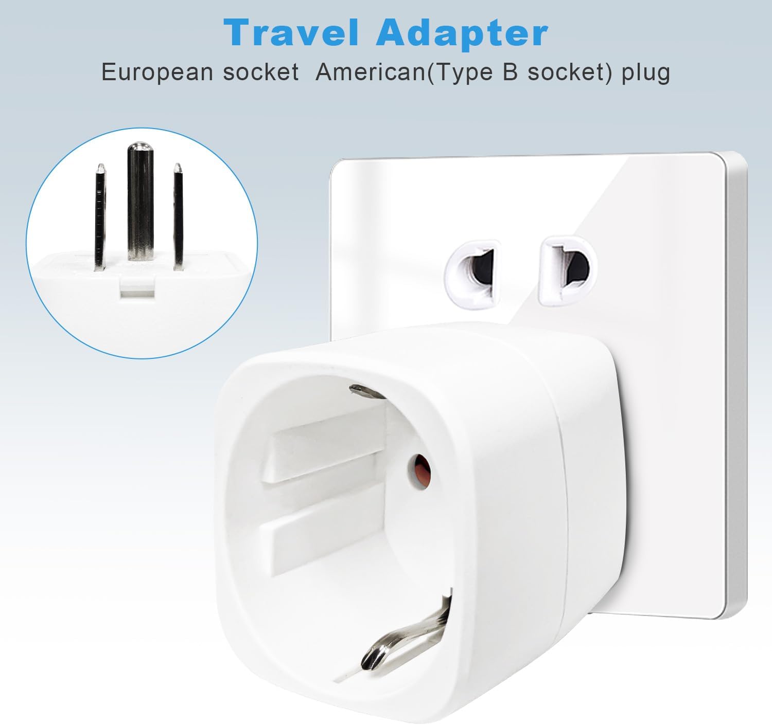 Thumbnail 1 de Vutizal Reiseadapter USA (Typ B) – 2er-Set für Deutschland/Europa zu USA, Kanada, Mexiko & mehr