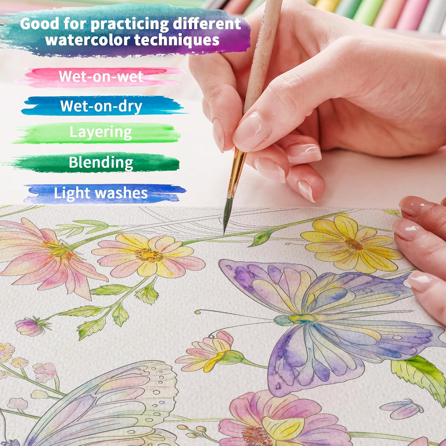Thumbnail 5 de Kalysky Watercolor Coloring Books, 160 GSM Paper