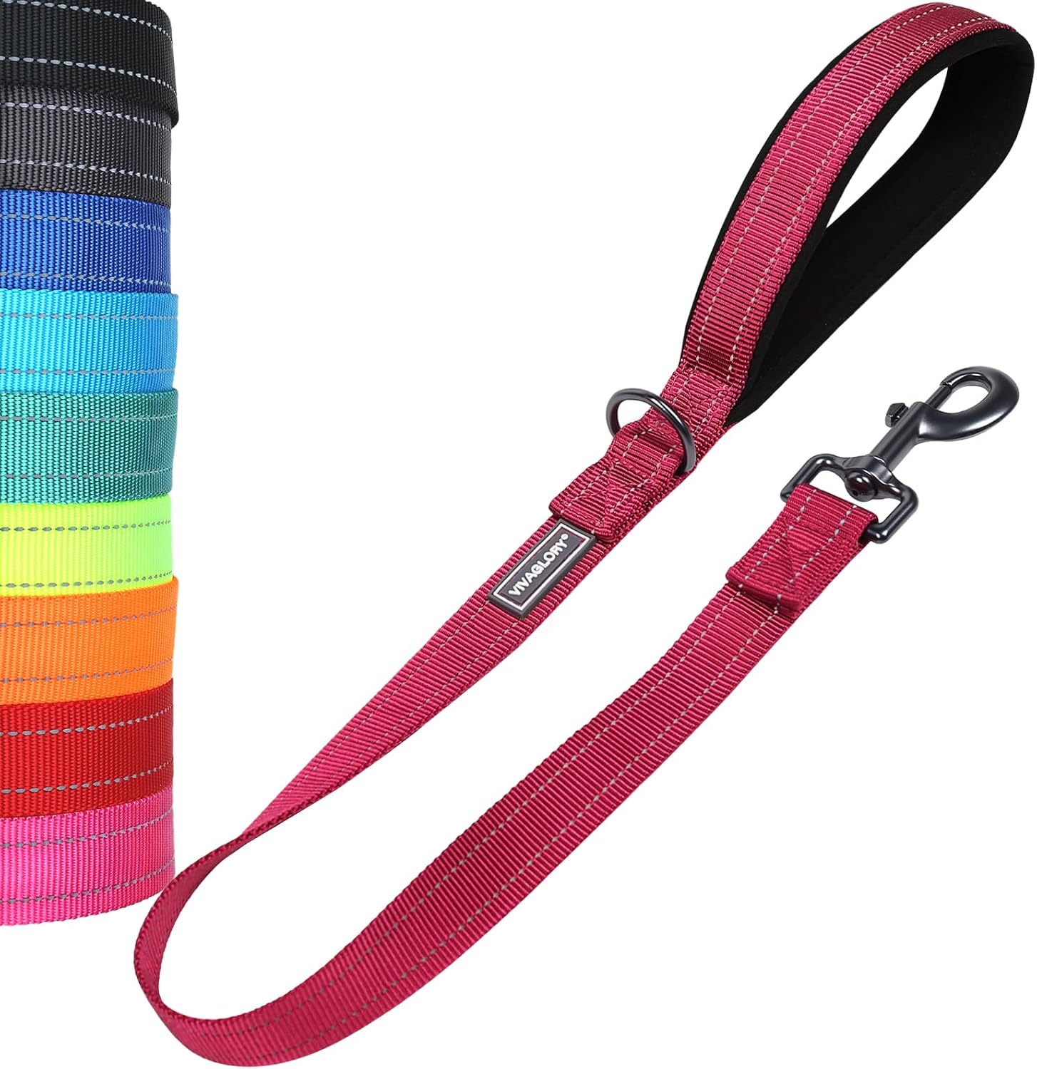 Detalle de VIVAGLORY Closerok Traffic Short Dog Lead (61cm) with Padded Handle – Red