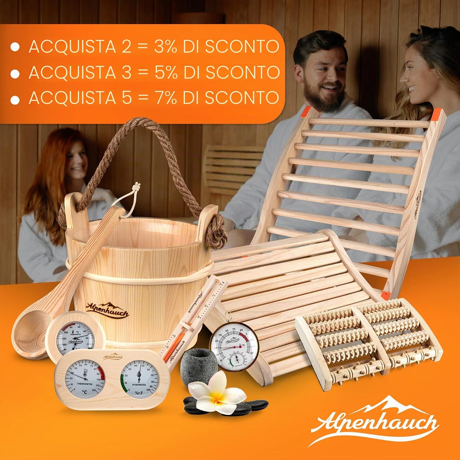 Thumbnail 6 de ALPENHAUCH Poggiatesta sauna in legno – Ergonomico, 100% legno naturale, per cabine a infrarossi
